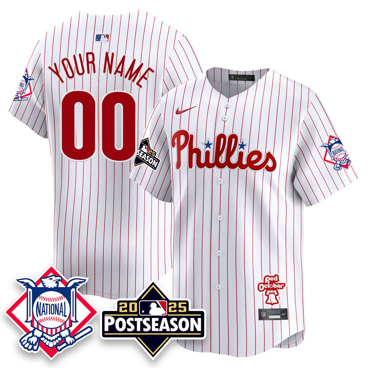 Custom Philadelphia Phillies 2025 Postseason Jersey - All Stitched - Limited Jersey | MLB Jersey Custom Philadelphia Phillies 2025 Postseason Jersey - All Stitched - Limited Jersey | MLB Jersey