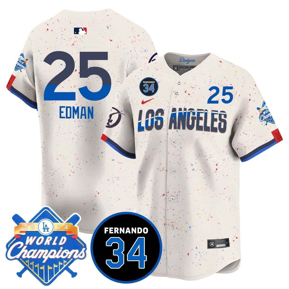 LA Dodgers - World Series Champions 2024/Fernando Valenzuela Memorial Jersey - All Stitched - Limited Jersey | MLB Jersey LA Dodgers - World Series Champions 2024/Fernando Valenzuela Memorial Jersey - All Stitched - Limited Jersey | MLB Jersey