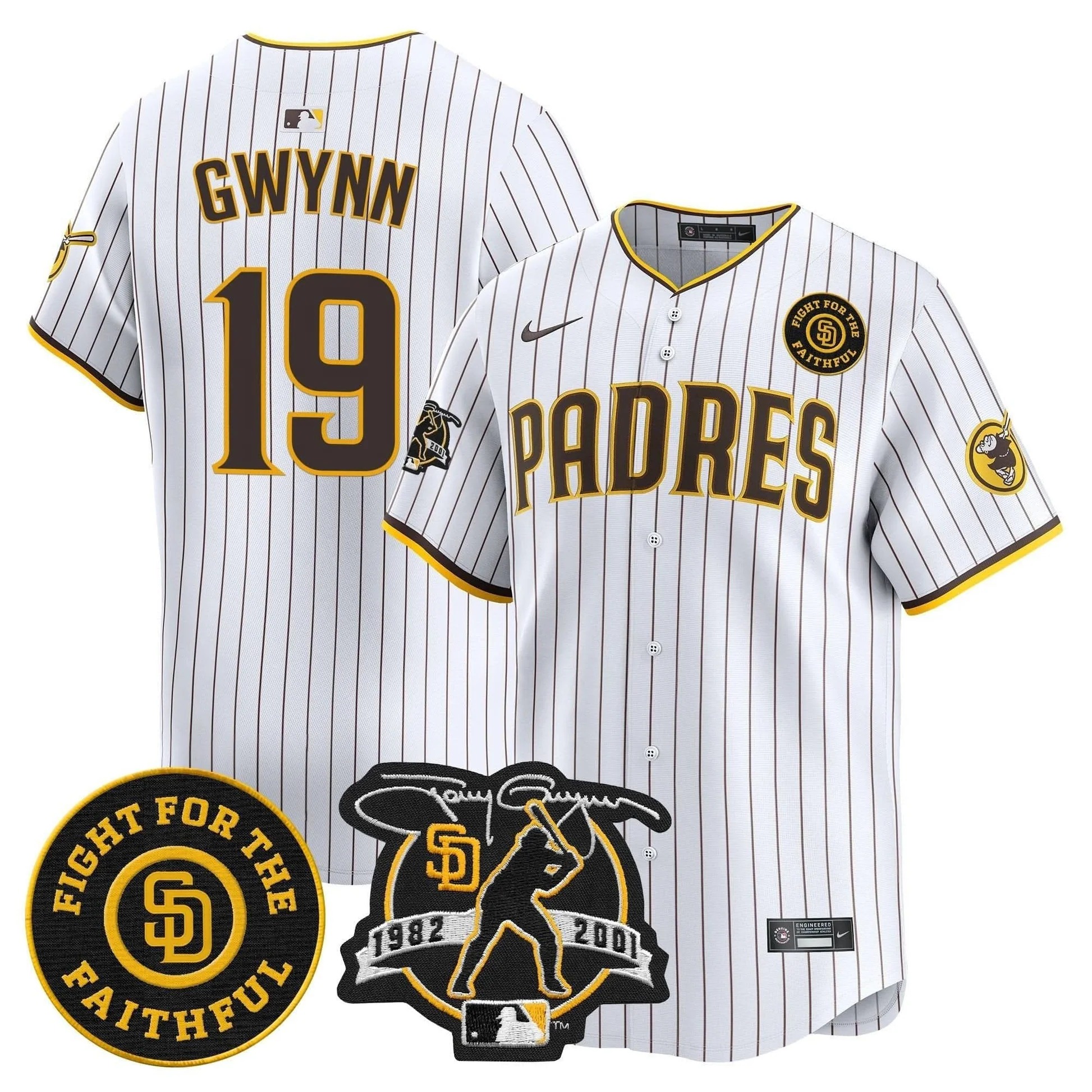 Padres Tony Gwynn & Faithful Patch Vapor Premier Limited Jersey – All Stitched - Limited Jersey | MLB Jersey Padres Tony Gwynn & Faithful Patch Vapor Premier Limited Jersey – All Stitched - Limited Jersey | MLB Jersey