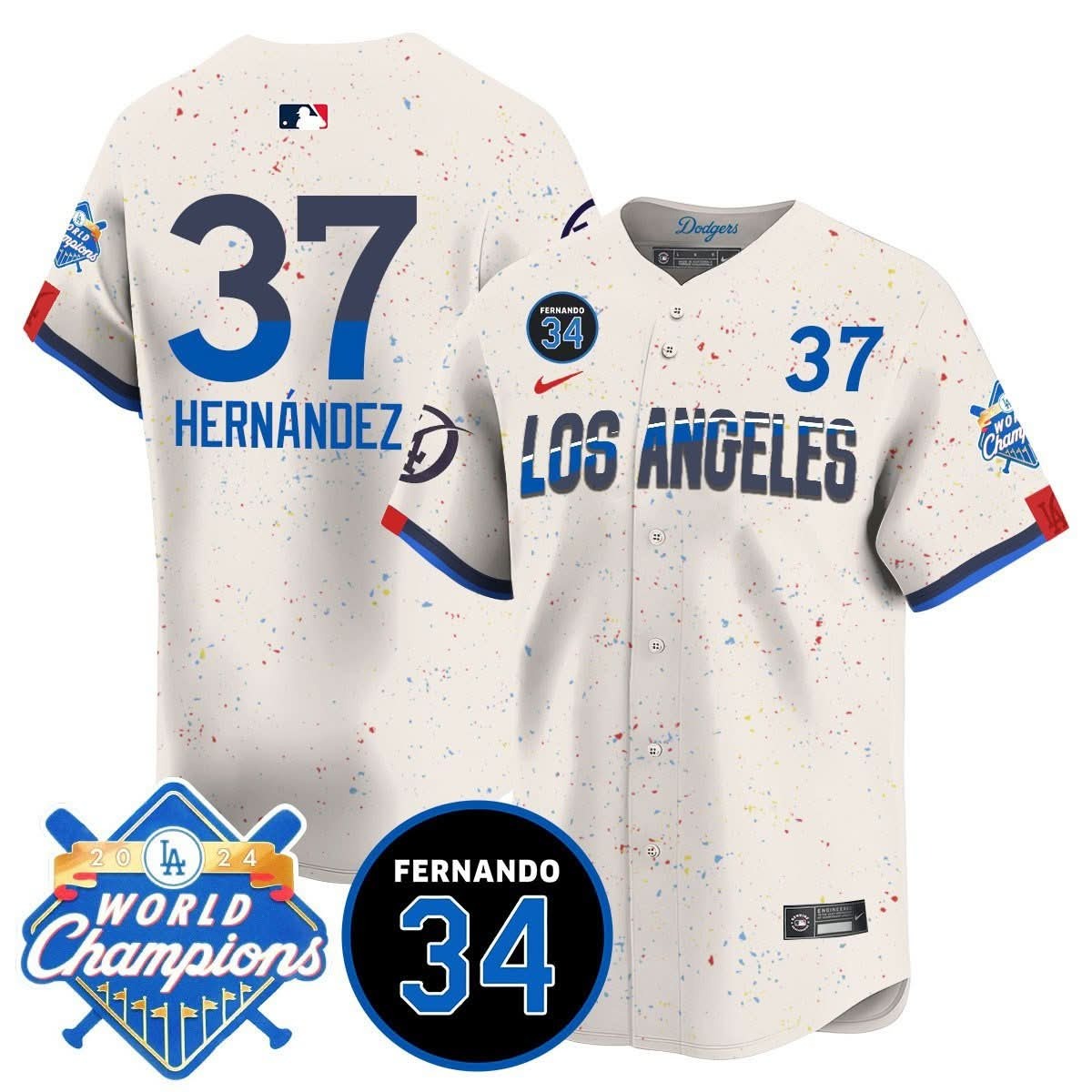 LA Dodgers - World Series Champions 2024/Fernando Valenzuela Memorial Jersey - All Stitched - Limited Jersey | MLB Jersey LA Dodgers - World Series Champions 2024/Fernando Valenzuela Memorial Jersey - All Stitched - Limited Jersey | MLB Jersey