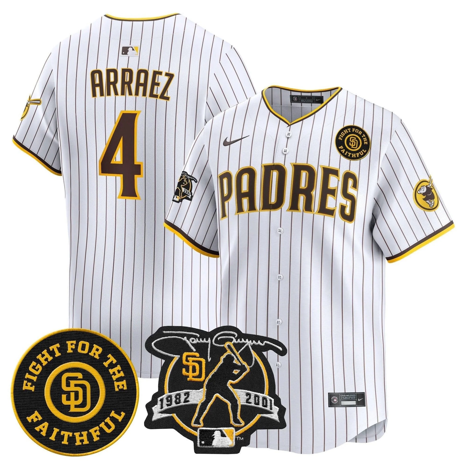 Padres Tony Gwynn & Faithful Patch Vapor Premier Limited Jersey – All Stitched - Limited Jersey | MLB Jersey Padres Tony Gwynn & Faithful Patch Vapor Premier Limited Jersey – All Stitched - Limited Jersey | MLB Jersey