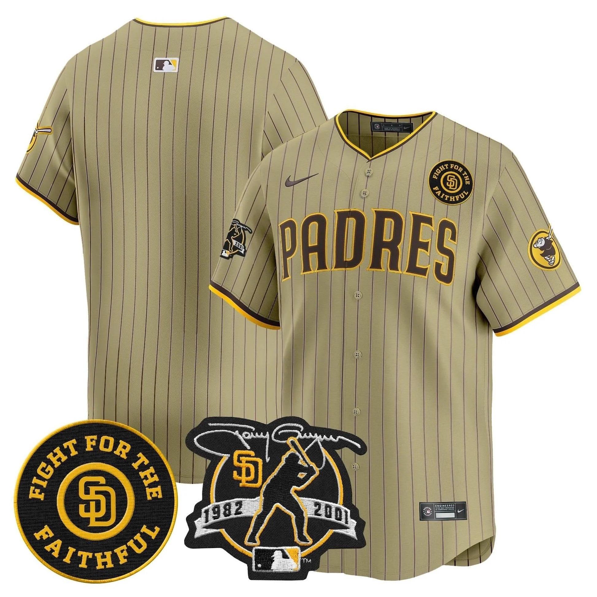 Padres Tony Gwynn & Faithful Patch Vapor Premier Limited Jersey – All Stitched - Limited Jersey | MLB Jersey Padres Tony Gwynn & Faithful Patch Vapor Premier Limited Jersey – All Stitched - Limited Jersey | MLB Jersey