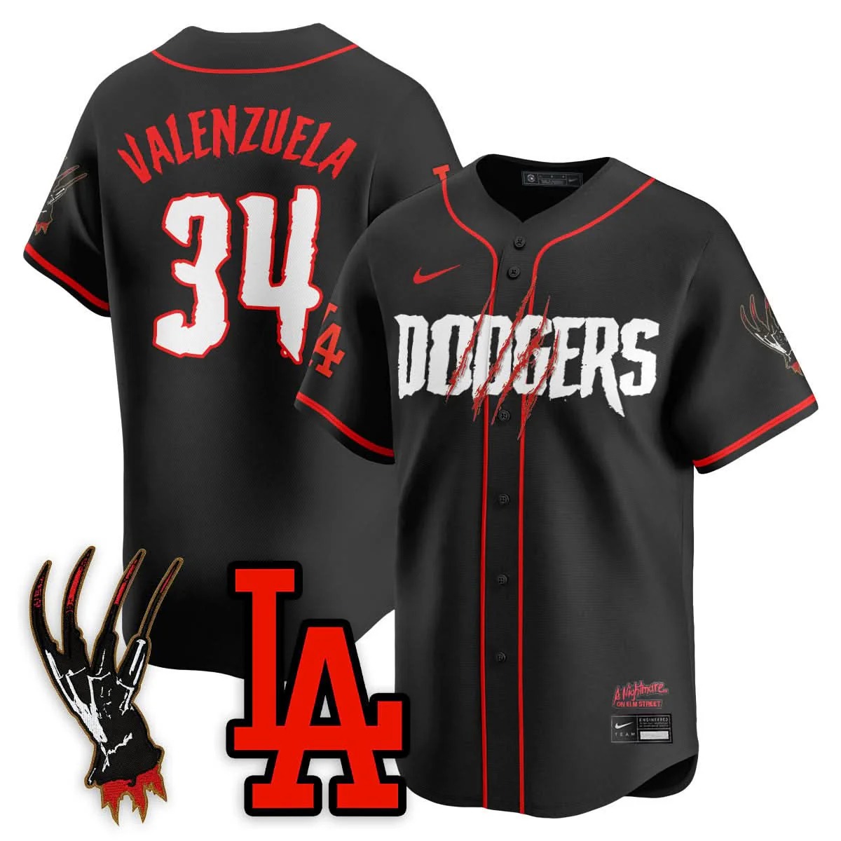 Los Angeles Dodgers "A Nightmare on Elm Street" Jersey - Stitched - Limited Jersey | MLB Jersey Los Angeles Dodgers "A Nightmare on Elm Street" Jersey - Stitched - Limited Jersey | MLB Jersey