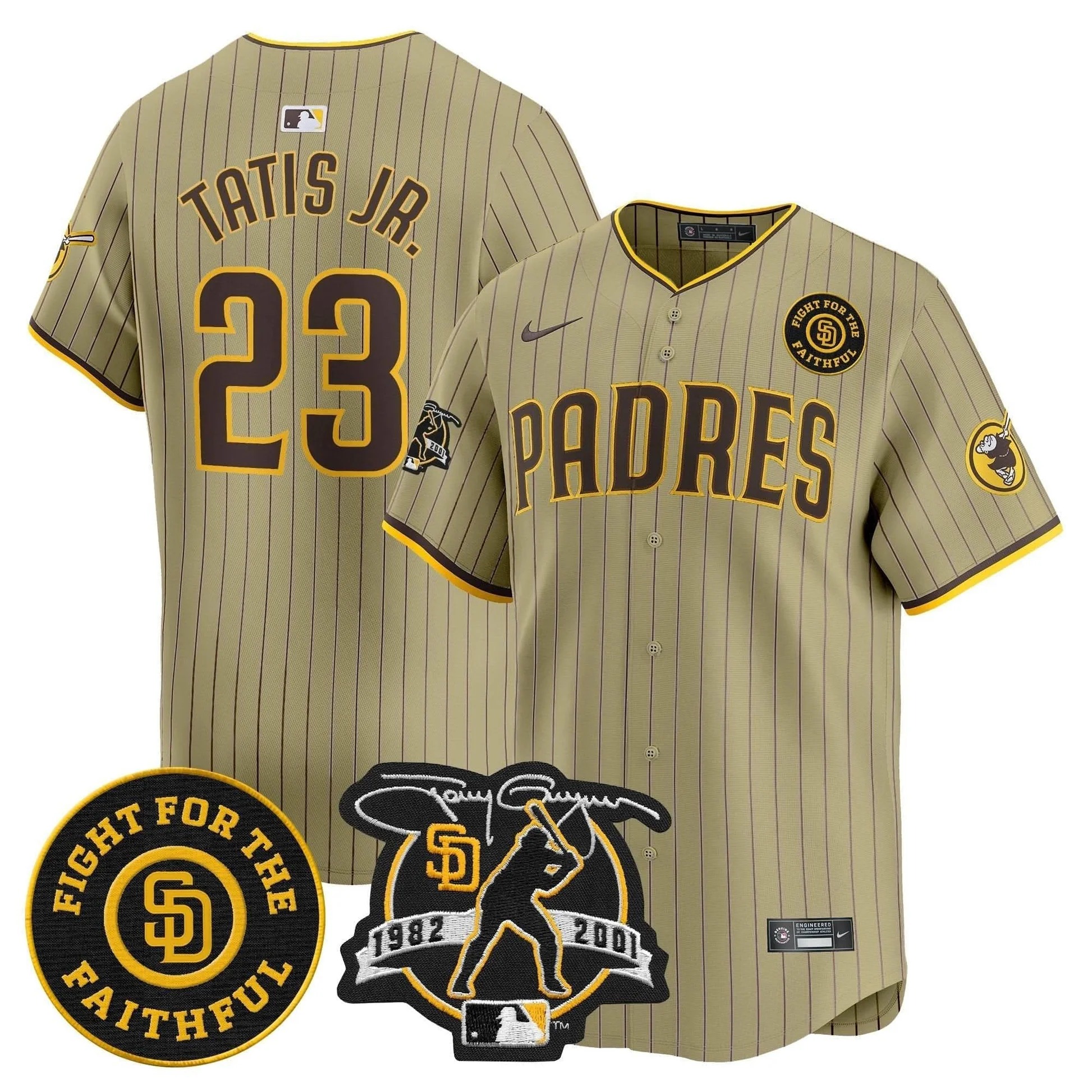 Padres Tony Gwynn & Faithful Patch Vapor Premier Limited Jersey – All Stitched - Limited Jersey | MLB Jersey Padres Tony Gwynn & Faithful Patch Vapor Premier Limited Jersey – All Stitched - Limited Jersey | MLB Jersey