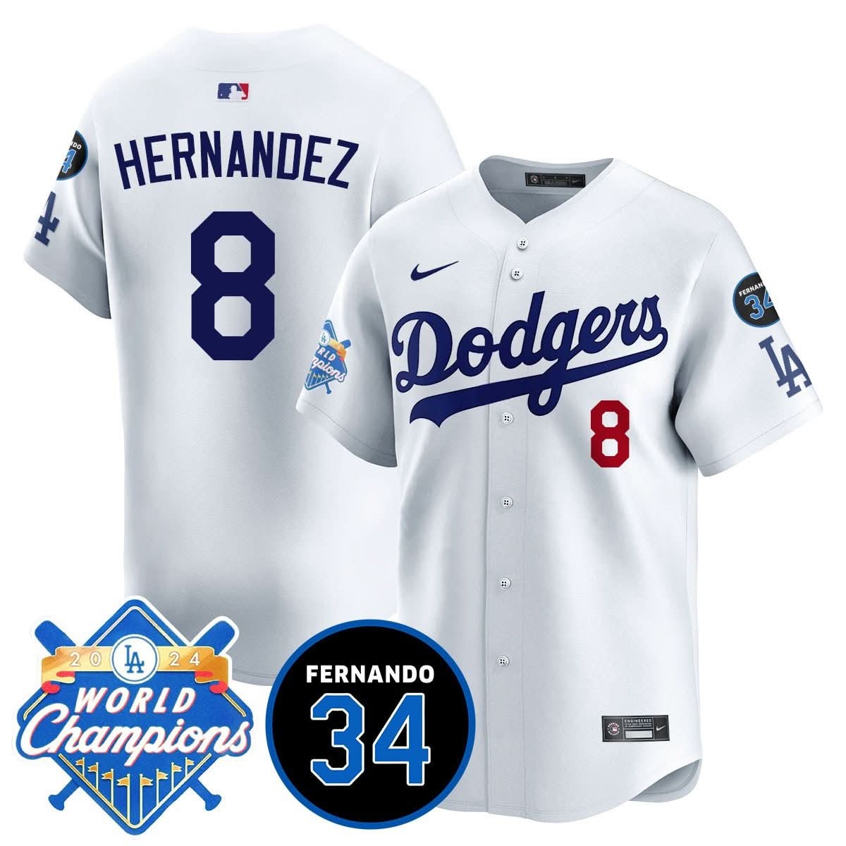 LA Dodgers - World Series Champions 2024/Fernando Valenzuela Memorial Jersey - All Stitched - Limited Jersey | MLB Jersey LA Dodgers - World Series Champions 2024/Fernando Valenzuela Memorial Jersey - All Stitched - Limited Jersey | MLB Jersey