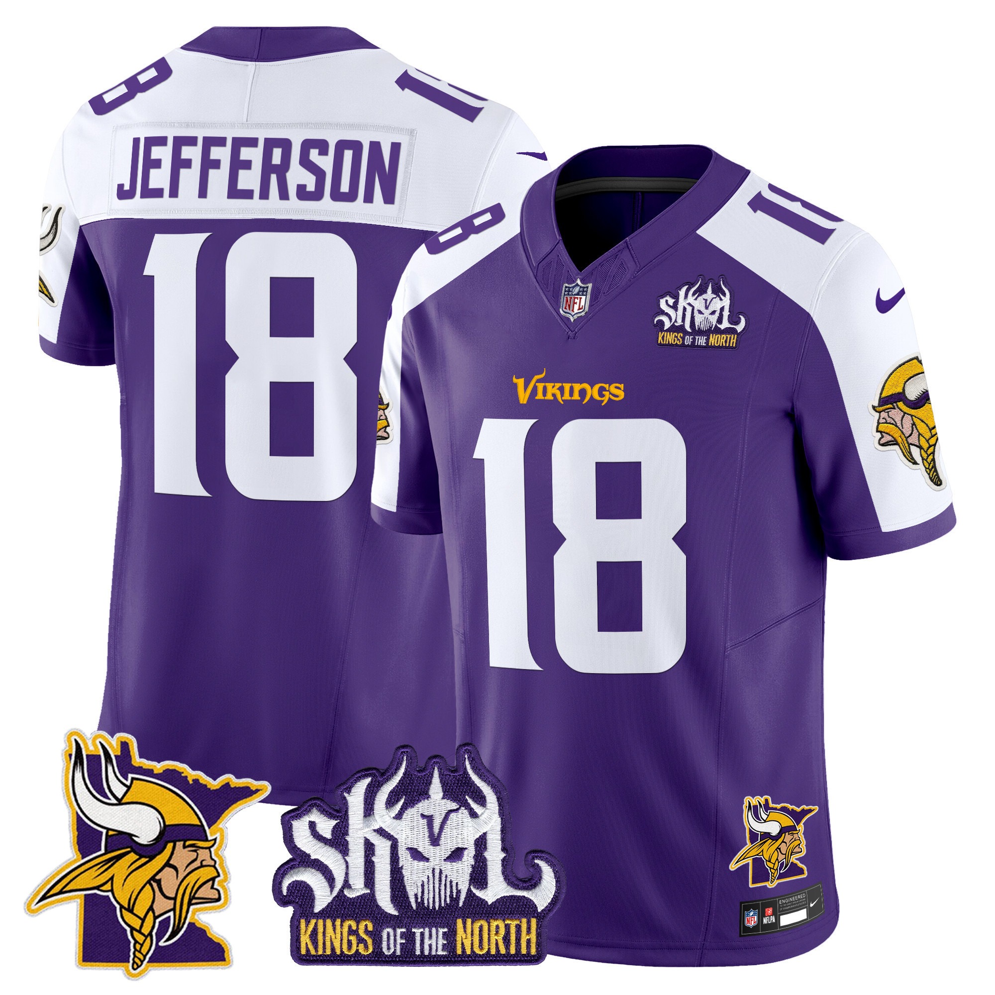 Minnesota Vikings Kings Of The North Patch Vapor Limited Jersey V3 - All Stitched - Limited Jersey | NFL Jersey Minnesota Vikings Kings Of The North Patch Vapor Limited Jersey V3 - All Stitched - Limited Jersey | NFL Jersey