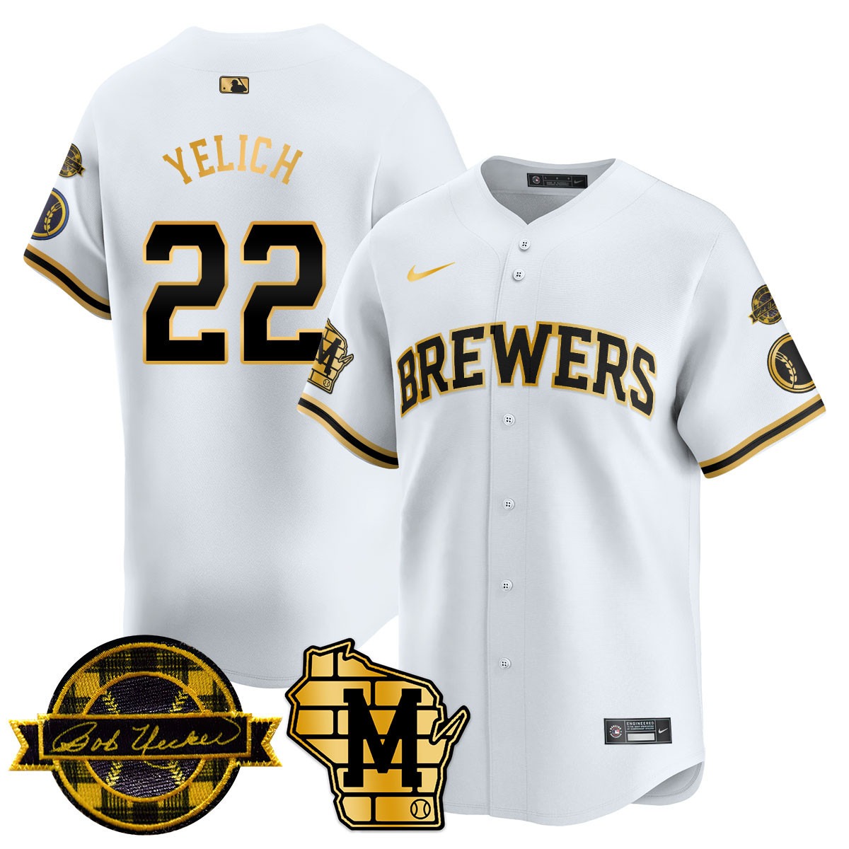 Men's Milwaukee Brewers 2025 Limited Jersey - Bob Uecker Patch - All Stitched - Limited Jersey | MLB Jersey Men's Milwaukee Brewers 2025 Limited Jersey - Bob Uecker Patch - All Stitched - Limited Jersey | MLB Jersey