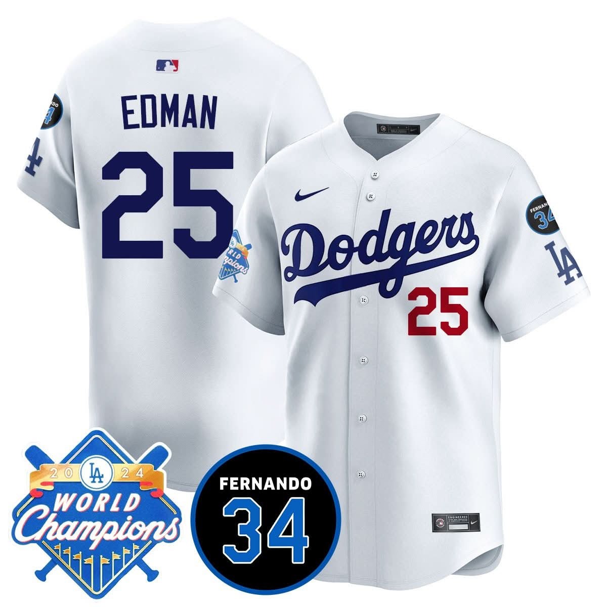 LA Dodgers - World Series Champions 2024/Fernando Valenzuela Memorial Jersey - All Stitched - Limited Jersey | MLB Jersey LA Dodgers - World Series Champions 2024/Fernando Valenzuela Memorial Jersey - All Stitched - Limited Jersey | MLB Jersey