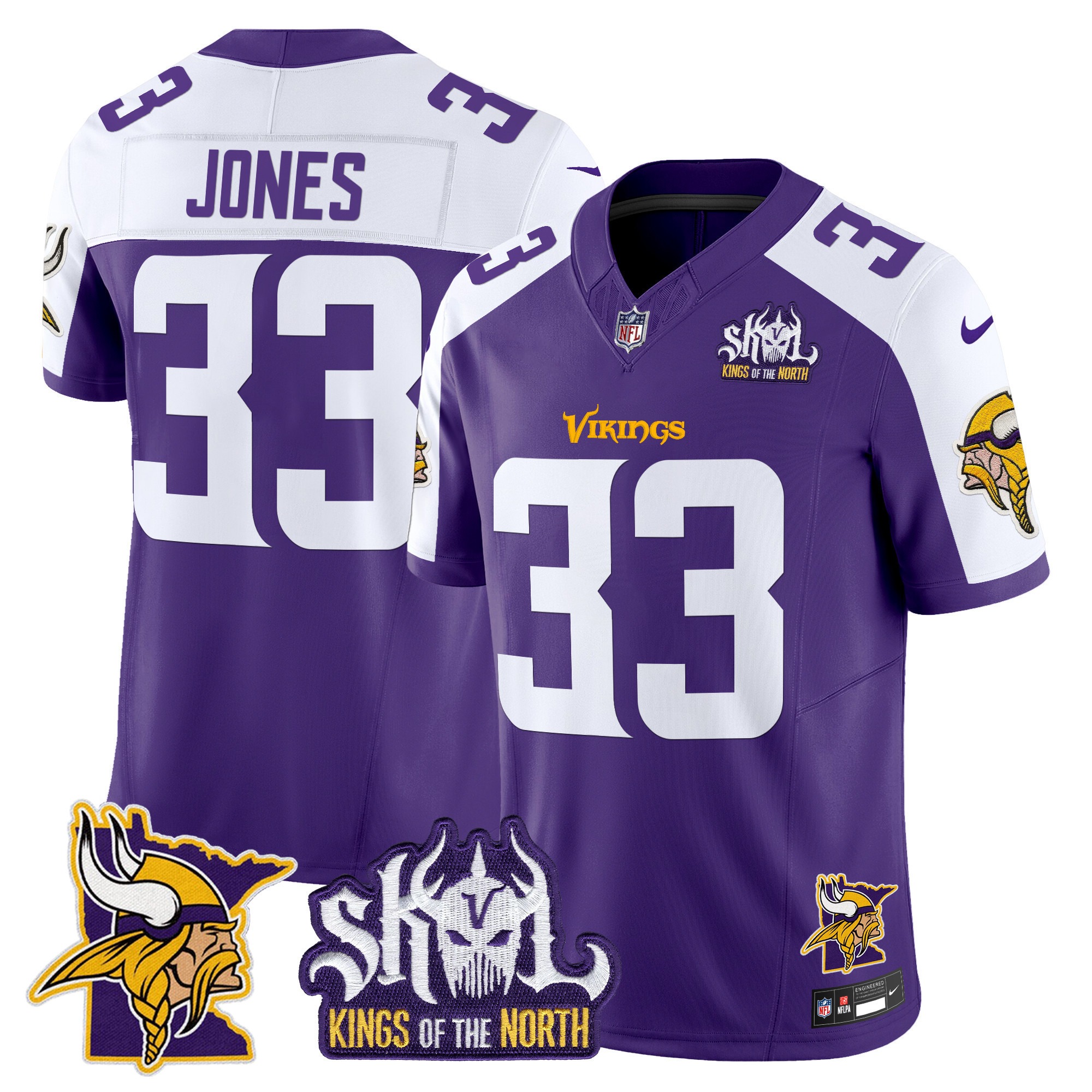 Minnesota Vikings Kings Of The North Patch Vapor Limited Jersey V3 - All Stitched - Limited Jersey | NFL Jersey Minnesota Vikings Kings Of The North Patch Vapor Limited Jersey V3 - All Stitched - Limited Jersey | NFL Jersey