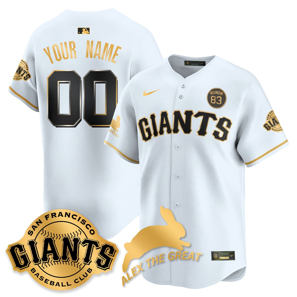 Custom San Francisco Giants "Alex the Great" Rabbit Memories 2025 Jersey - All Stitched - Limited Jersey | MLB Jersey Custom San Francisco Giants "Alex the Great" Rabbit Memories 2025 Jersey - All Stitched - Limited Jersey | MLB Jersey