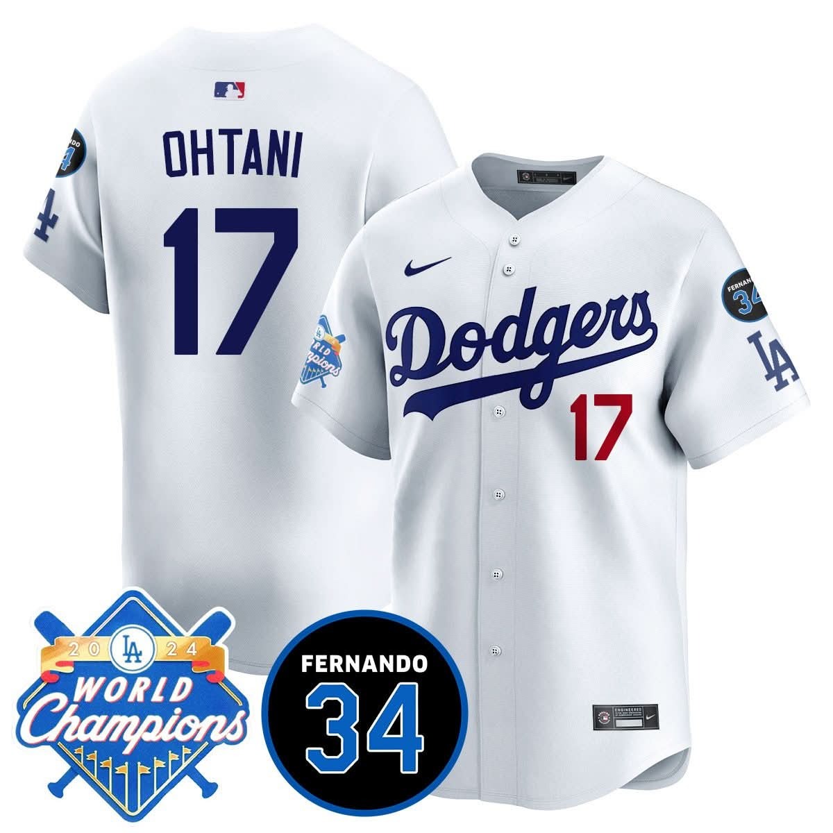 LA Dodgers - World Series Champions 2024/Fernando Valenzuela Memorial Jersey - All Stitched - Limited Jersey | MLB Jersey LA Dodgers - World Series Champions 2024/Fernando Valenzuela Memorial Jersey - All Stitched - Limited Jersey | MLB Jersey