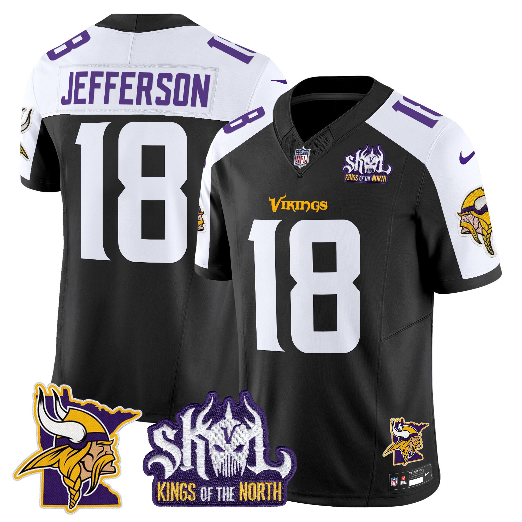 Minnesota Vikings Kings Of The North Patch Vapor Limited Jersey V3 - All Stitched - Limited Jersey | NFL Jersey Minnesota Vikings Kings Of The North Patch Vapor Limited Jersey V3 - All Stitched - Limited Jersey | NFL Jersey