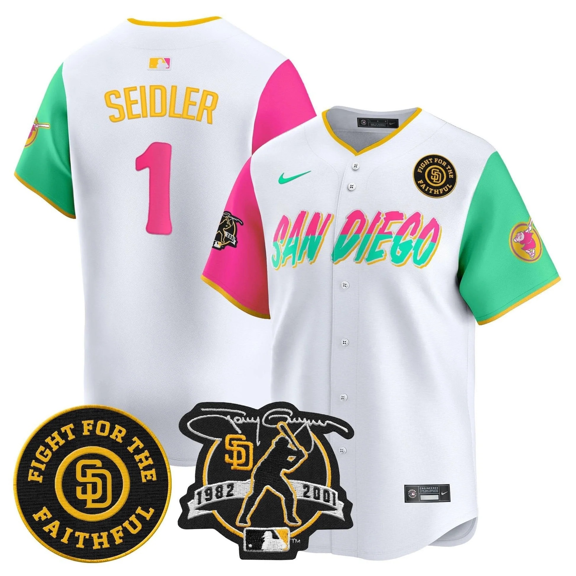 Padres Tony Gwynn & Faithful Patch Vapor Premier Limited Jersey – All Stitched - Limited Jersey | MLB Jersey Padres Tony Gwynn & Faithful Patch Vapor Premier Limited Jersey – All Stitched - Limited Jersey | MLB Jersey
