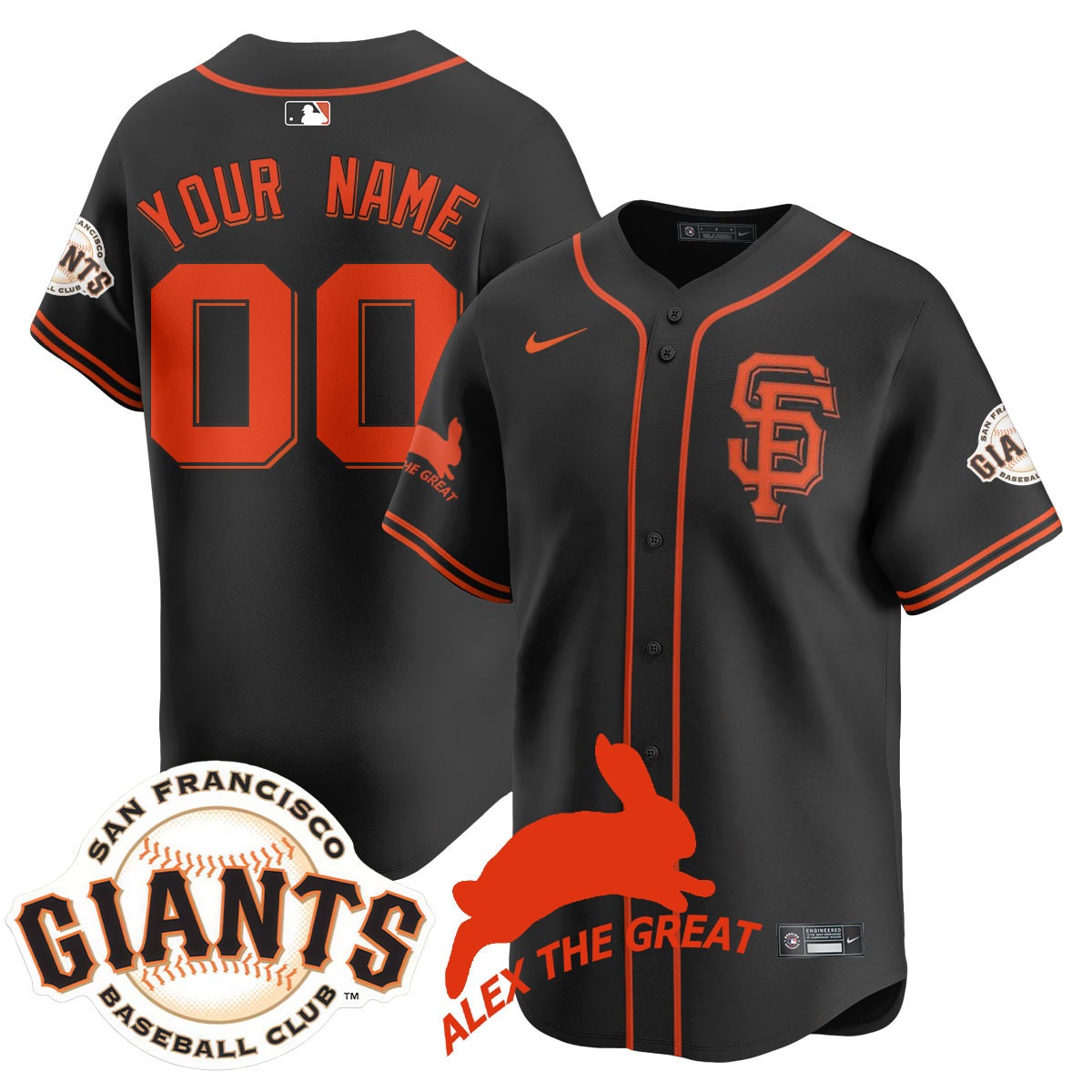 Custom San Francisco Giants "Alex the Great" Rabbit Memories 2025 Jersey - All Stitched - Limited Jersey | MLB Jersey Custom San Francisco Giants "Alex the Great" Rabbit Memories 2025 Jersey - All Stitched - Limited Jersey | MLB Jersey