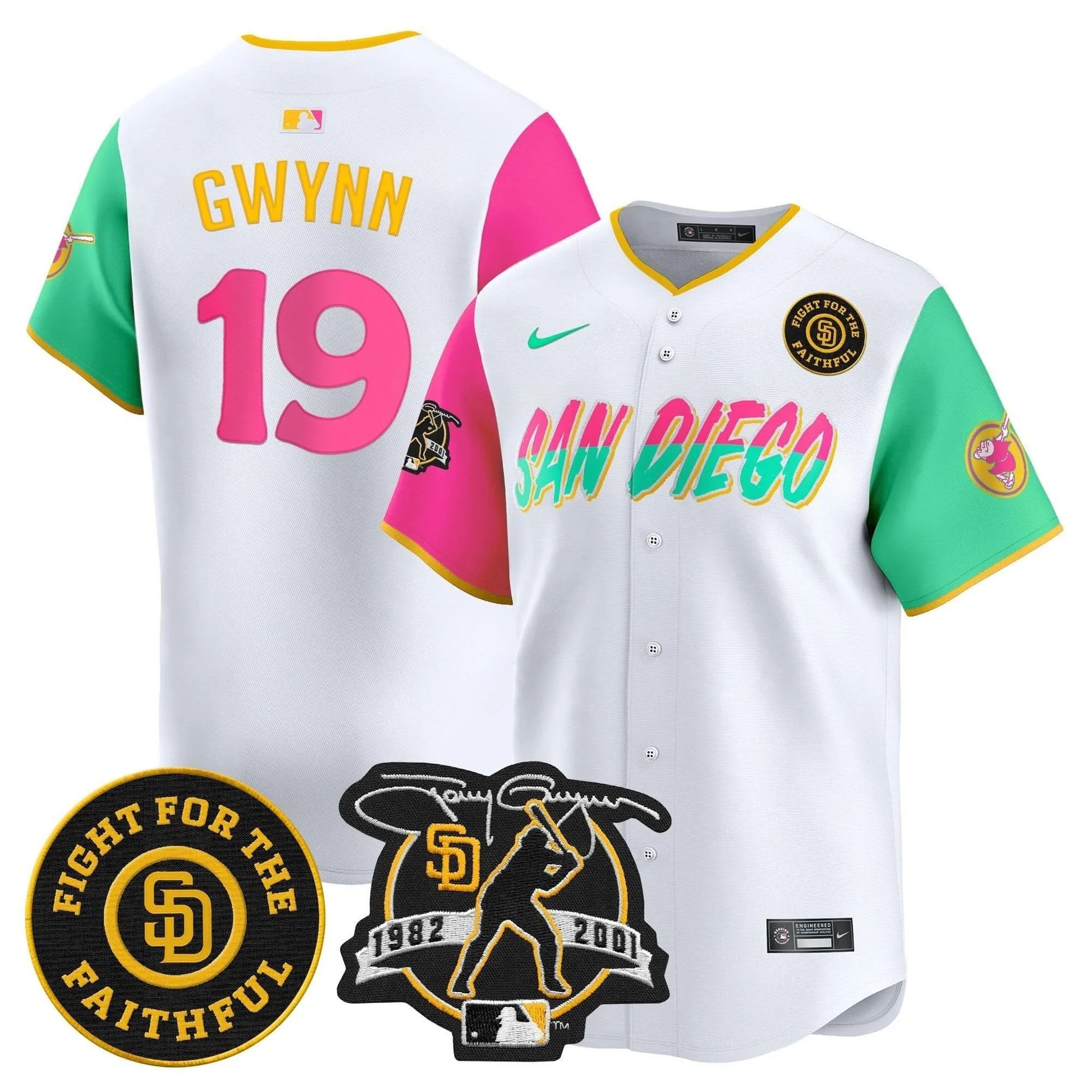 Padres Tony Gwynn & Faithful Patch Vapor Premier Limited Jersey – All Stitched - Limited Jersey | MLB Jersey Padres Tony Gwynn & Faithful Patch Vapor Premier Limited Jersey – All Stitched - Limited Jersey | MLB Jersey