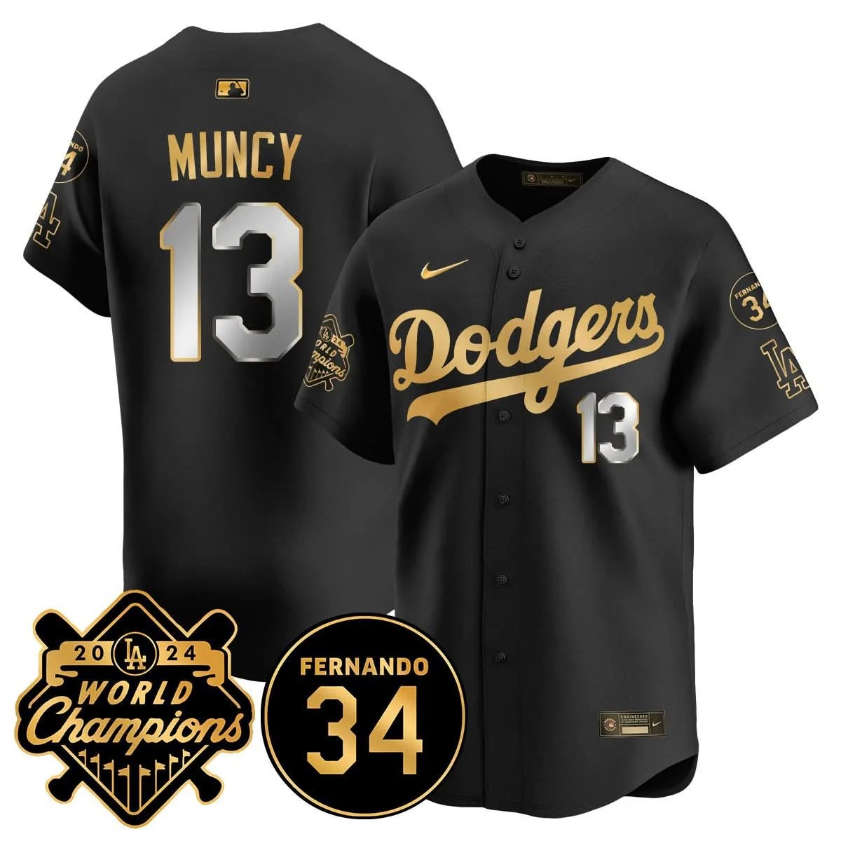 LA Dodgers - World Series Champions 2024/Fernando Valenzuela Memorial Jersey - All Stitched - Limited Jersey | MLB Jersey LA Dodgers - World Series Champions 2024/Fernando Valenzuela Memorial Jersey - All Stitched - Limited Jersey | MLB Jersey