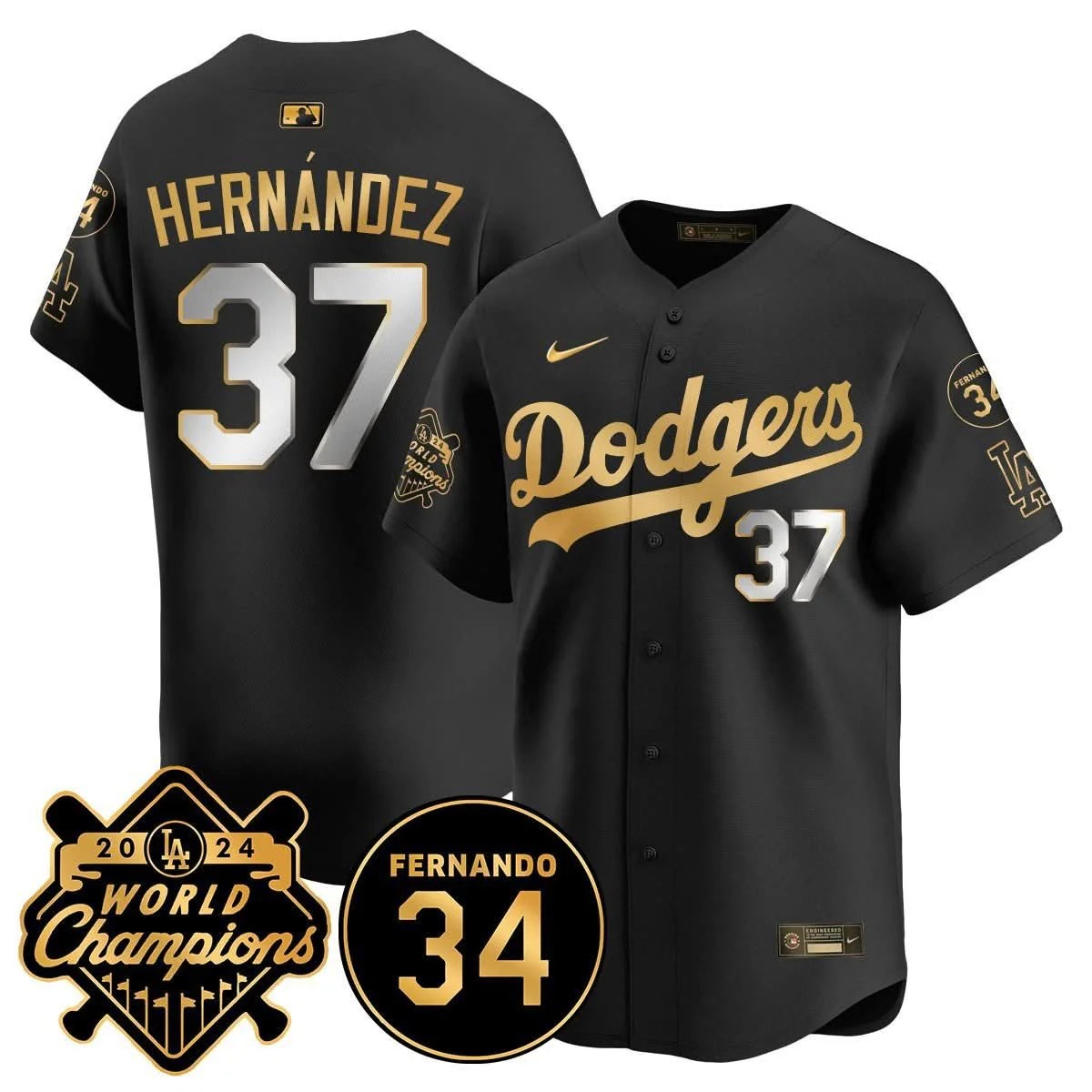 LA Dodgers - World Series Champions 2024/Fernando Valenzuela Memorial Jersey - All Stitched - Limited Jersey | MLB Jersey LA Dodgers - World Series Champions 2024/Fernando Valenzuela Memorial Jersey - All Stitched - Limited Jersey | MLB Jersey