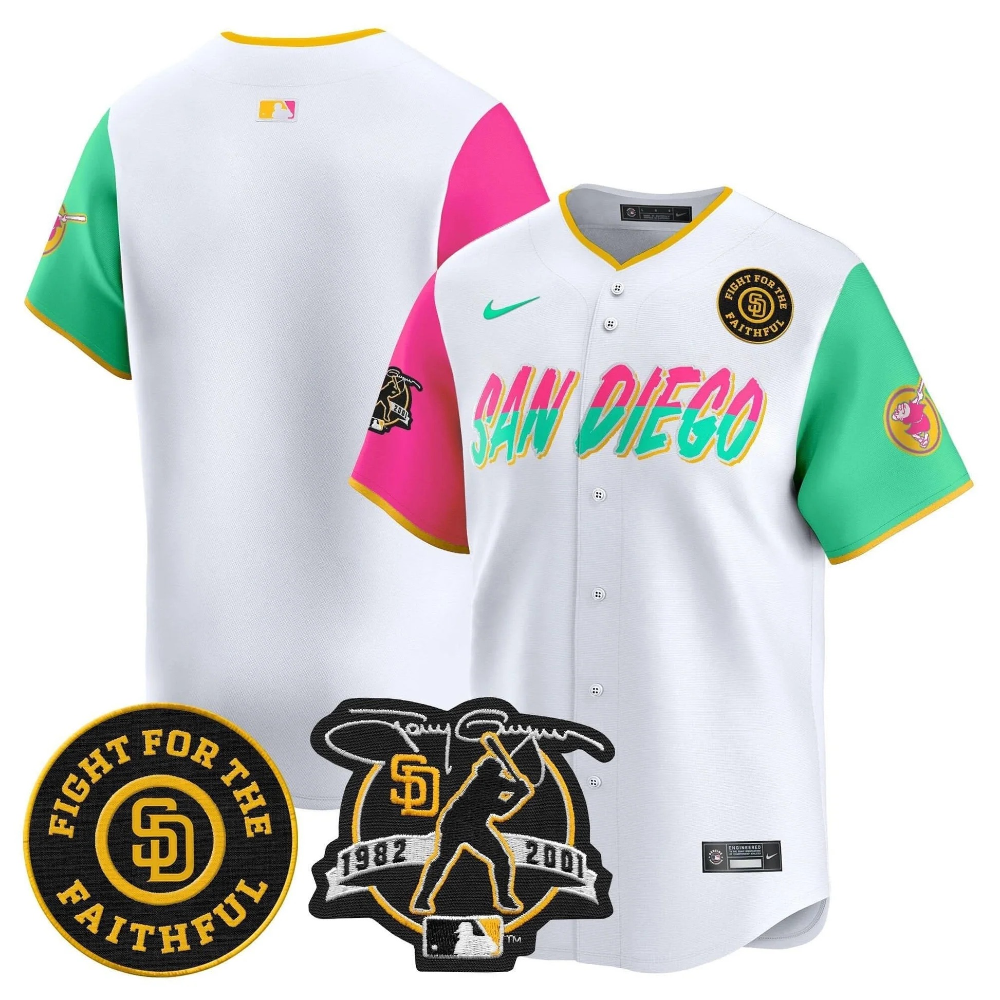 Padres Tony Gwynn & Faithful Patch Vapor Premier Limited Jersey – All Stitched - Limited Jersey | MLB Jersey Padres Tony Gwynn & Faithful Patch Vapor Premier Limited Jersey – All Stitched - Limited Jersey | MLB Jersey