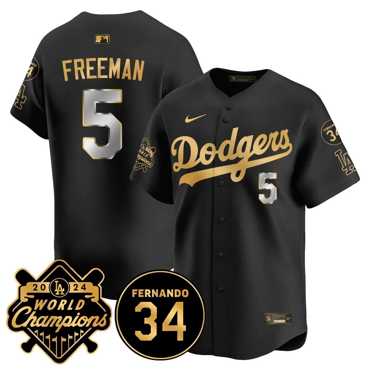 LA Dodgers - World Series Champions 2024/Fernando Valenzuela Memorial Jersey - All Stitched - Limited Jersey | MLB Jersey LA Dodgers - World Series Champions 2024/Fernando Valenzuela Memorial Jersey - All Stitched - Limited Jersey | MLB Jersey