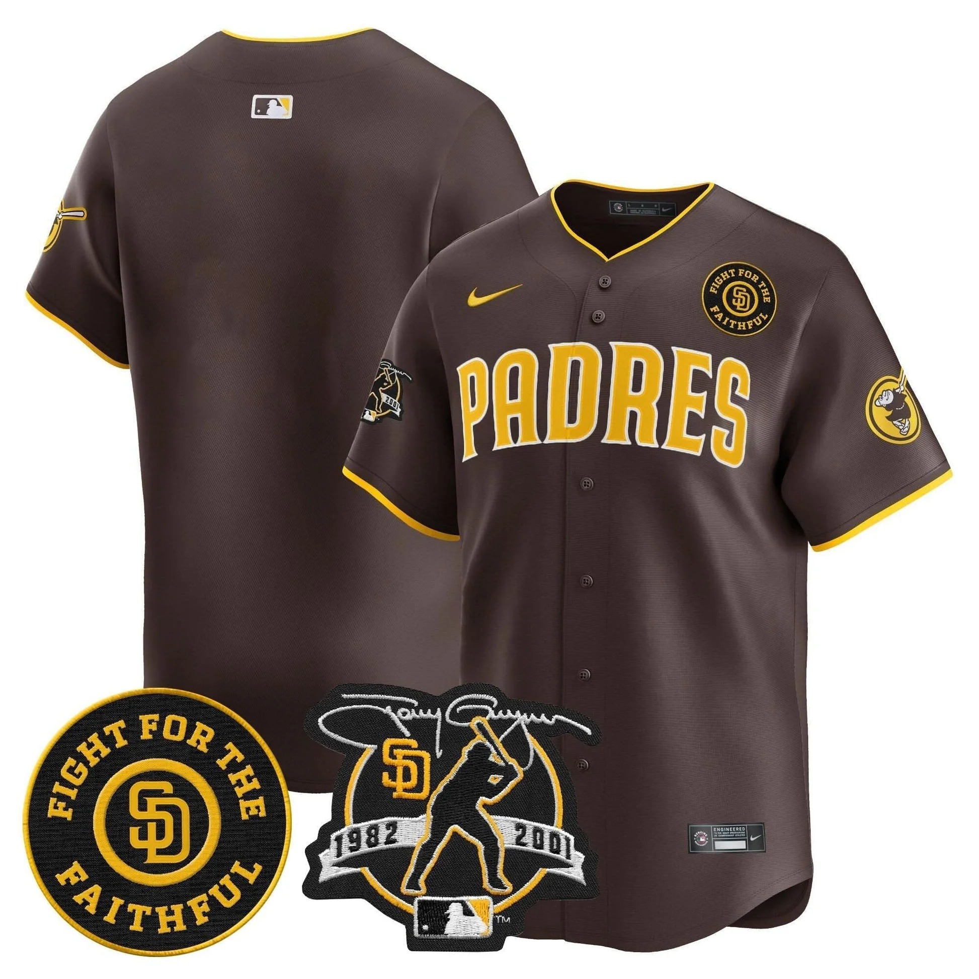 Padres Tony Gwynn & Faithful Patch Vapor Premier Limited Jersey – All Stitched - Limited Jersey | MLB Jersey Padres Tony Gwynn & Faithful Patch Vapor Premier Limited Jersey – All Stitched - Limited Jersey | MLB Jersey