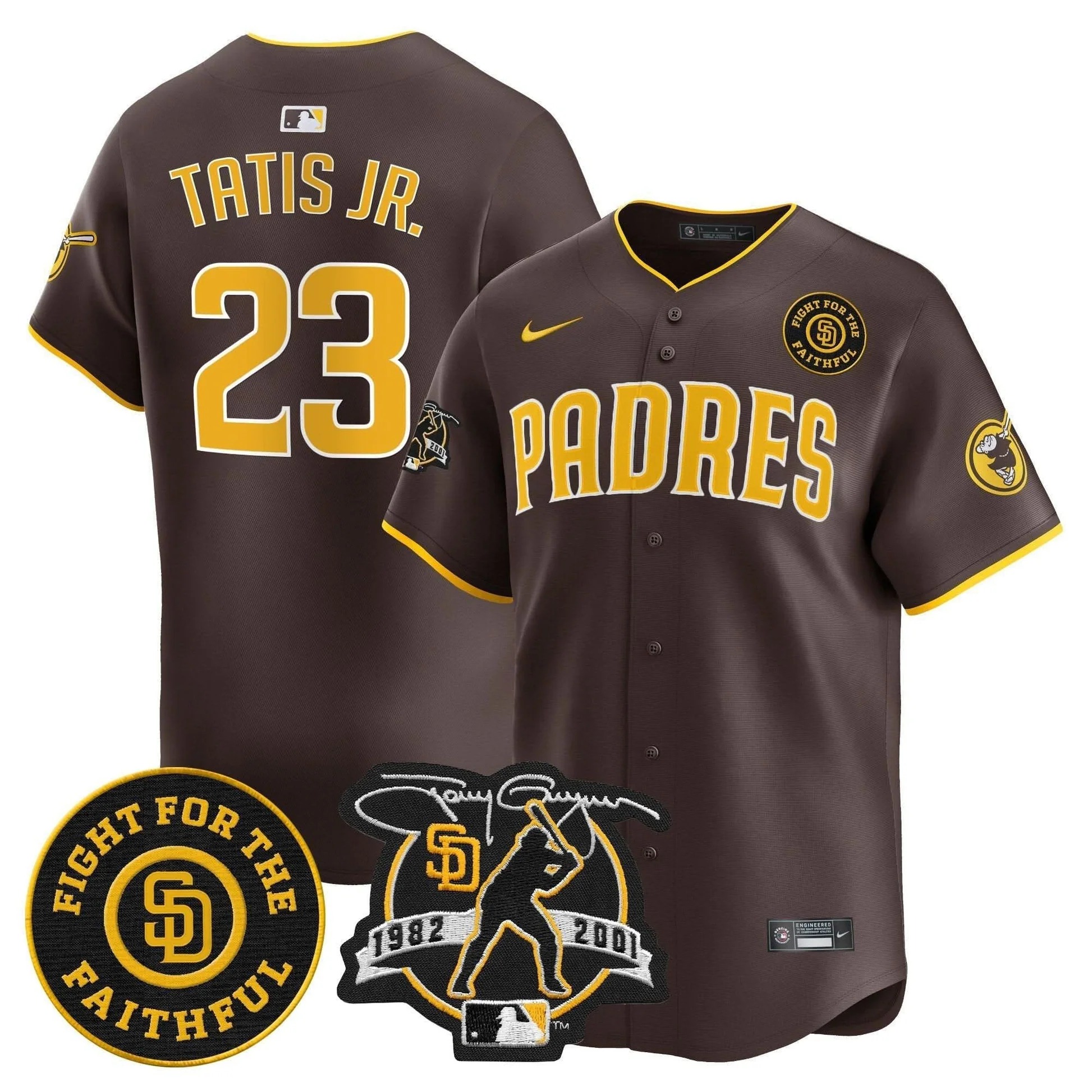 Padres Tony Gwynn & Faithful Patch Vapor Premier Limited Jersey – All Stitched - Limited Jersey | MLB Jersey Padres Tony Gwynn & Faithful Patch Vapor Premier Limited Jersey – All Stitched - Limited Jersey | MLB Jersey