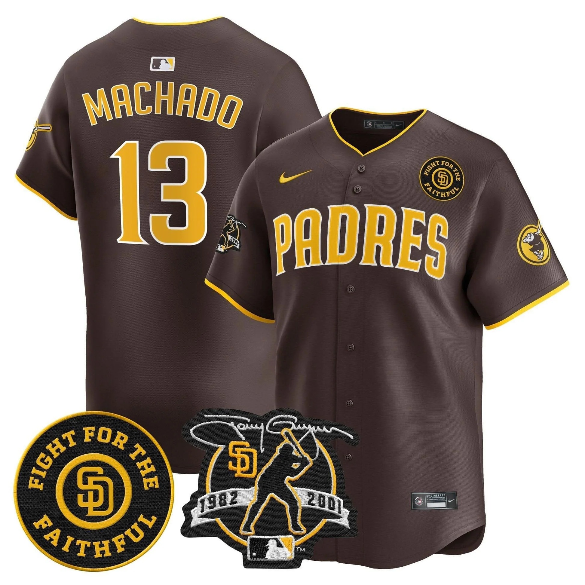 Padres Tony Gwynn & Faithful Patch Vapor Premier Limited Jersey – All Stitched - Limited Jersey | MLB Jersey Padres Tony Gwynn & Faithful Patch Vapor Premier Limited Jersey – All Stitched - Limited Jersey | MLB Jersey