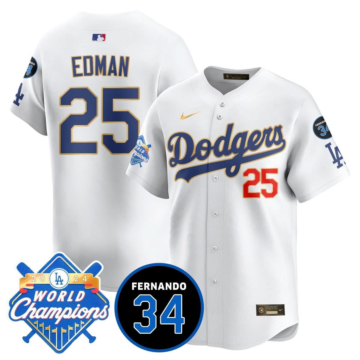 LA Dodgers - World Series Champions 2024/Fernando Valenzuela Memorial Jersey - All Stitched - Limited Jersey | MLB Jersey LA Dodgers - World Series Champions 2024/Fernando Valenzuela Memorial Jersey - All Stitched - Limited Jersey | MLB Jersey