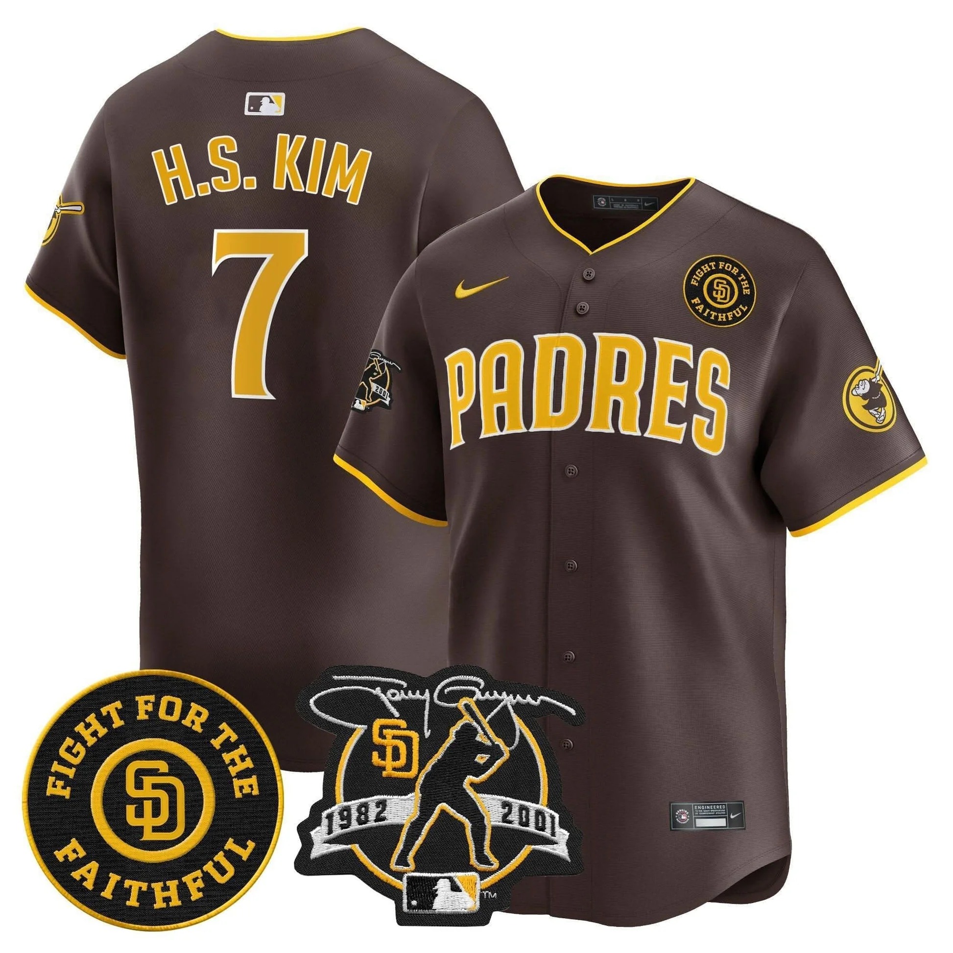 Padres Tony Gwynn & Faithful Patch Vapor Premier Limited Jersey – All Stitched - Limited Jersey | MLB Jersey Padres Tony Gwynn & Faithful Patch Vapor Premier Limited Jersey – All Stitched - Limited Jersey | MLB Jersey
