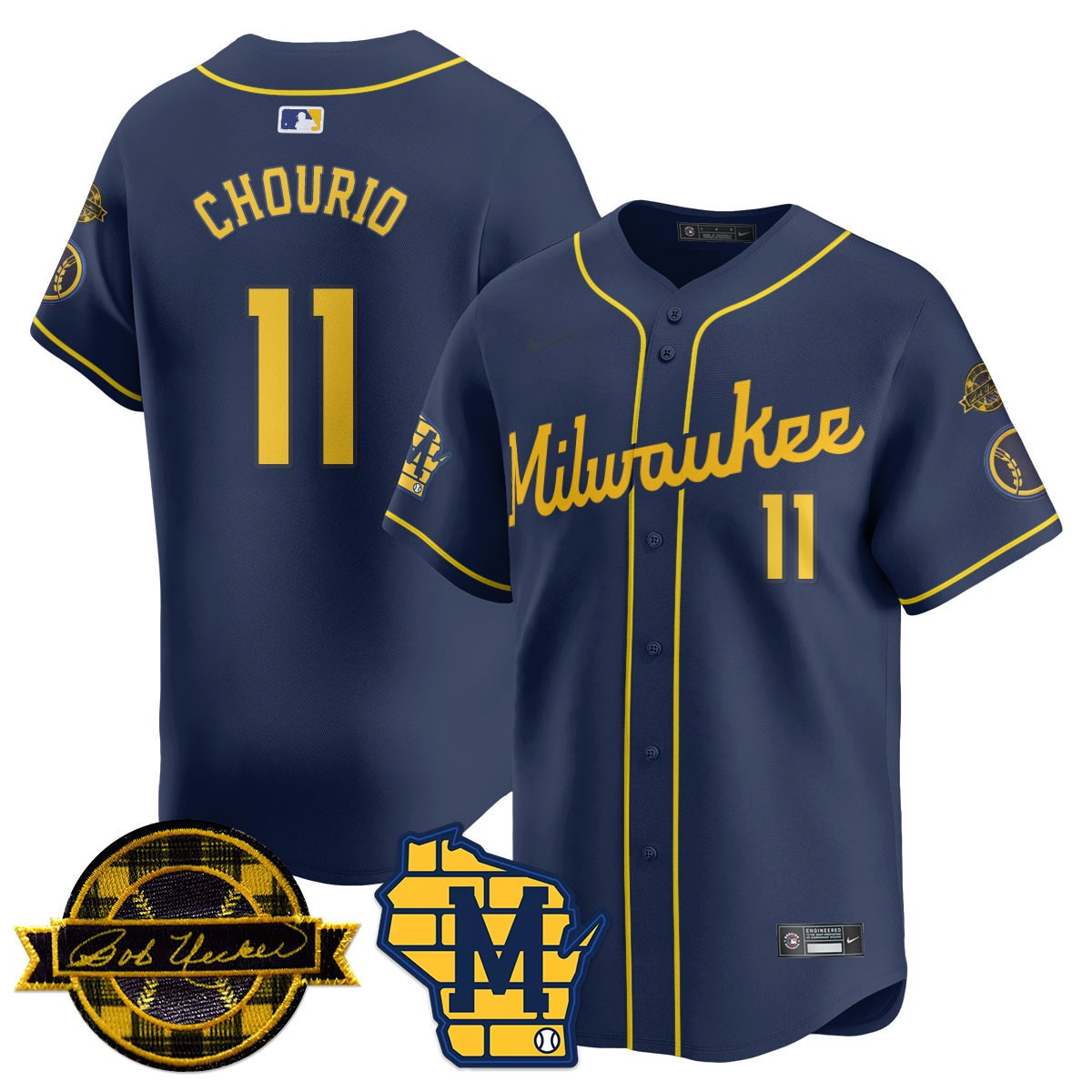 Men's Milwaukee Brewers 2025 Limited Jersey - Bob Uecker Patch - All Stitched - Limited Jersey | MLB Jersey Men's Milwaukee Brewers 2025 Limited Jersey - Bob Uecker Patch - All Stitched - Limited Jersey | MLB Jersey