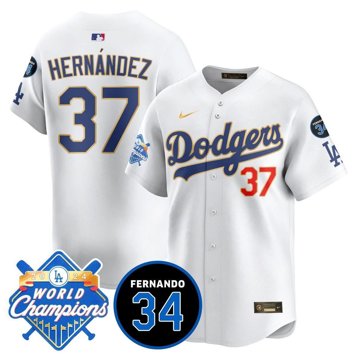 LA Dodgers - World Series Champions 2024/Fernando Valenzuela Memorial Jersey - All Stitched - Limited Jersey | MLB Jersey LA Dodgers - World Series Champions 2024/Fernando Valenzuela Memorial Jersey - All Stitched - Limited Jersey | MLB Jersey