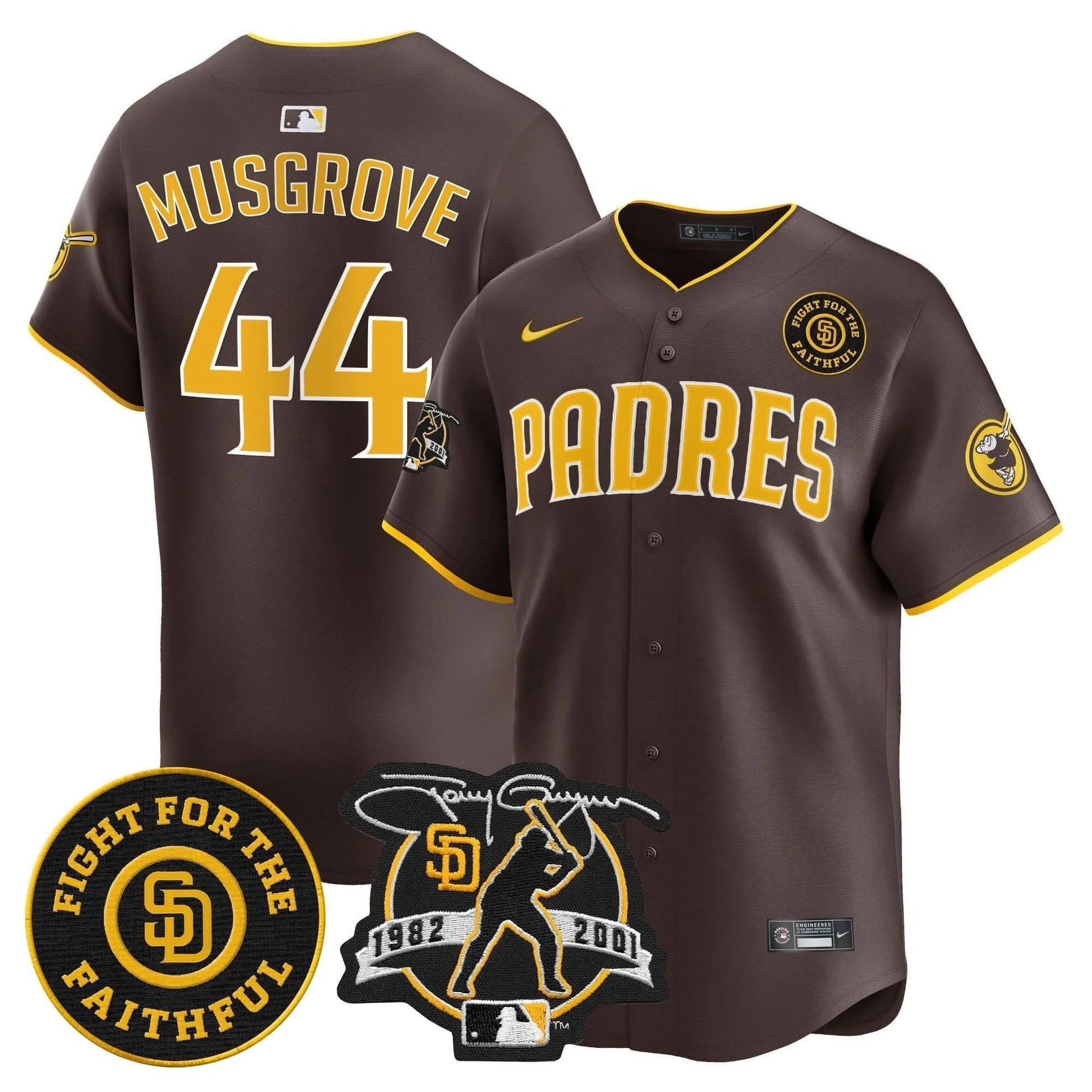 Padres Tony Gwynn & Faithful Patch Vapor Premier Limited Jersey – All Stitched - Limited Jersey | MLB Jersey Padres Tony Gwynn & Faithful Patch Vapor Premier Limited Jersey – All Stitched - Limited Jersey | MLB Jersey