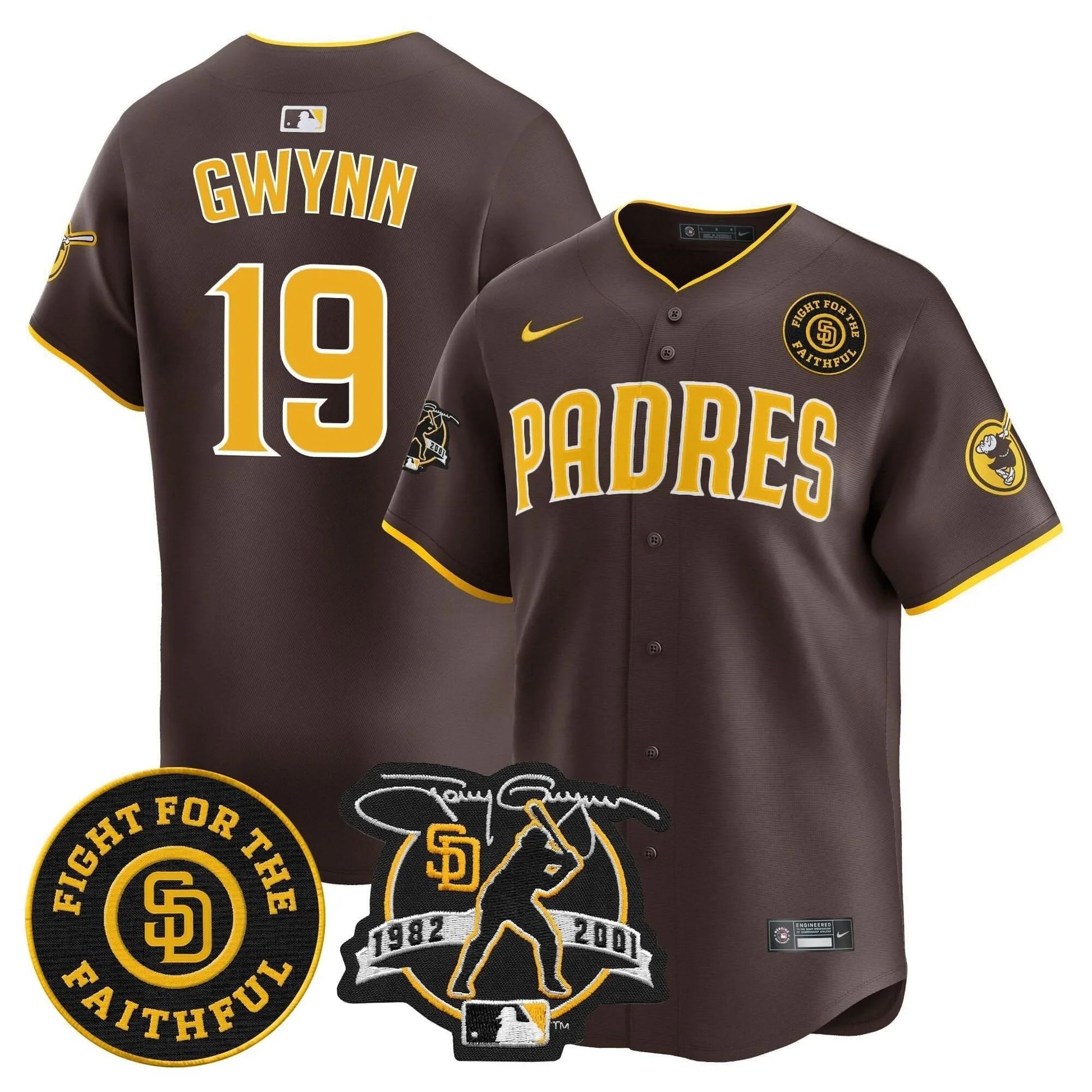 Padres Tony Gwynn & Faithful Patch Vapor Premier Limited Jersey – All Stitched - Limited Jersey | MLB Jersey Padres Tony Gwynn & Faithful Patch Vapor Premier Limited Jersey – All Stitched - Limited Jersey | MLB Jersey