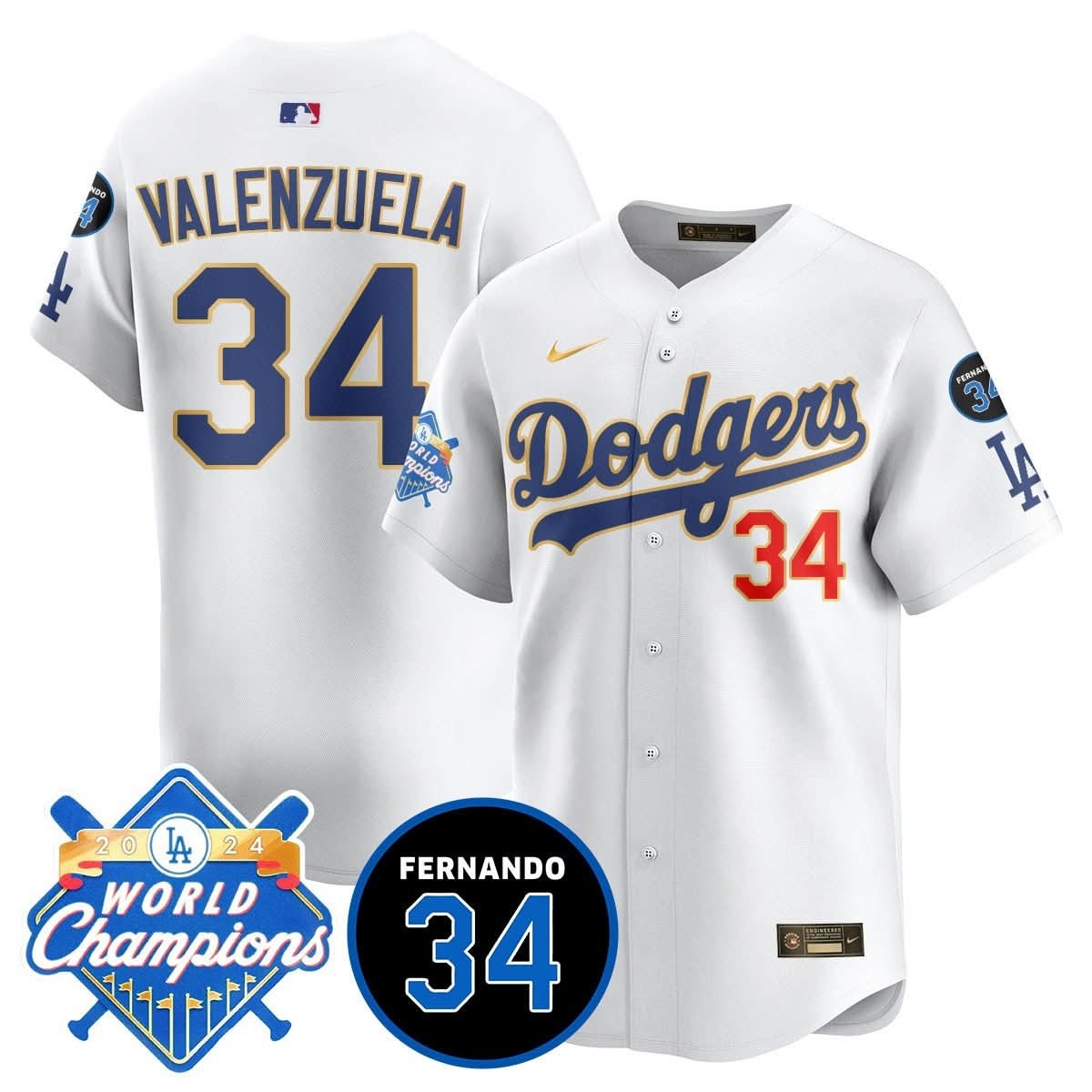 LA Dodgers - World Series Champions 2024/Fernando Valenzuela Memorial Jersey - All Stitched - Limited Jersey | MLB Jersey LA Dodgers - World Series Champions 2024/Fernando Valenzuela Memorial Jersey - All Stitched - Limited Jersey | MLB Jersey
