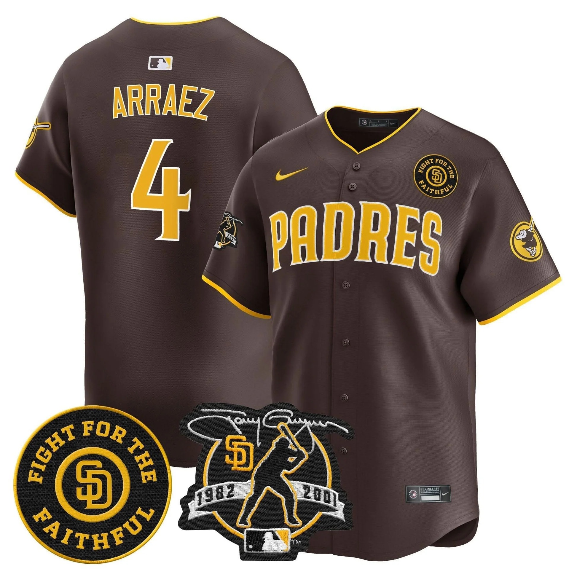 Padres Tony Gwynn & Faithful Patch Vapor Premier Limited Jersey – All Stitched - Limited Jersey | MLB Jersey Padres Tony Gwynn & Faithful Patch Vapor Premier Limited Jersey – All Stitched - Limited Jersey | MLB Jersey