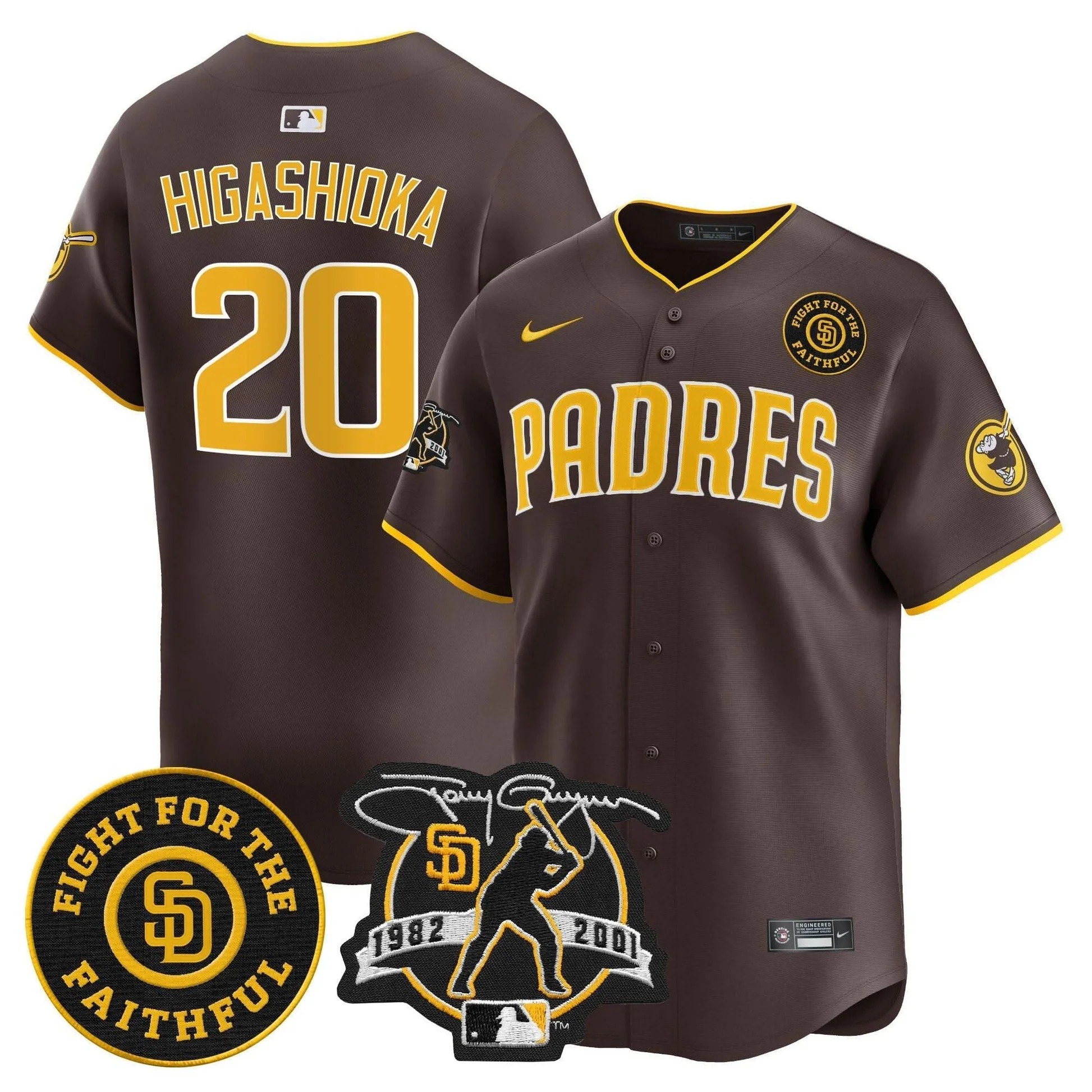 Padres Tony Gwynn & Faithful Patch Vapor Premier Limited Jersey – All Stitched - Limited Jersey | MLB Jersey Padres Tony Gwynn & Faithful Patch Vapor Premier Limited Jersey – All Stitched - Limited Jersey | MLB Jersey