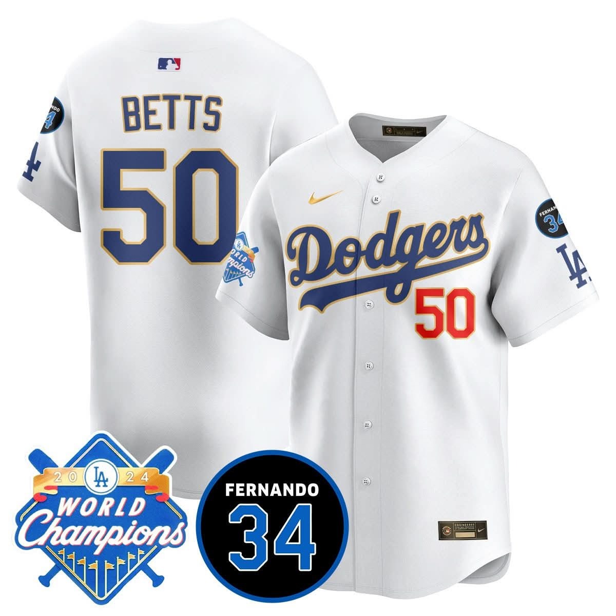 LA Dodgers - World Series Champions 2024/Fernando Valenzuela Memorial Jersey - All Stitched - Limited Jersey | MLB Jersey LA Dodgers - World Series Champions 2024/Fernando Valenzuela Memorial Jersey - All Stitched - Limited Jersey | MLB Jersey