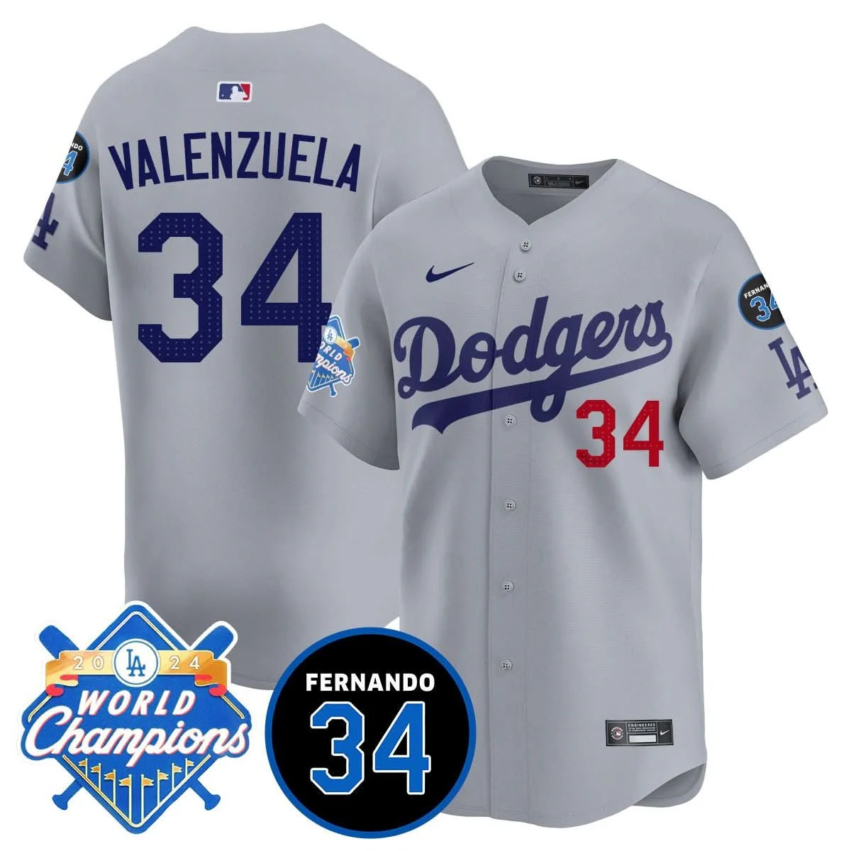 LA Dodgers - World Series Champions 2024/Fernando Valenzuela Memorial Jersey - All Stitched - Limited Jersey | MLB Jersey LA Dodgers - World Series Champions 2024/Fernando Valenzuela Memorial Jersey - All Stitched - Limited Jersey | MLB Jersey