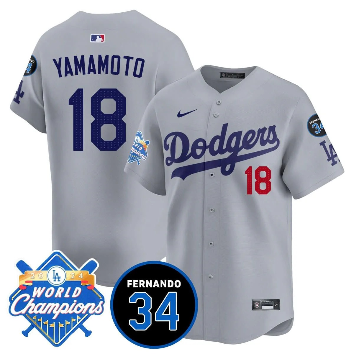 LA Dodgers - World Series Champions 2024/Fernando Valenzuela Memorial Jersey - All Stitched - Limited Jersey | MLB Jersey LA Dodgers - World Series Champions 2024/Fernando Valenzuela Memorial Jersey - All Stitched - Limited Jersey | MLB Jersey