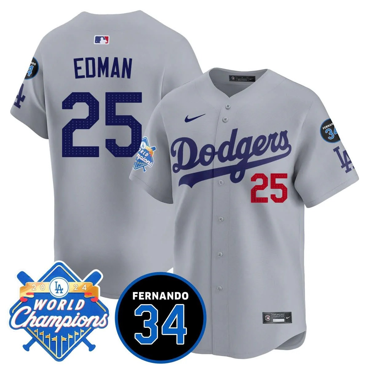 LA Dodgers - World Series Champions 2024/Fernando Valenzuela Memorial Jersey - All Stitched - Limited Jersey | MLB Jersey LA Dodgers - World Series Champions 2024/Fernando Valenzuela Memorial Jersey - All Stitched - Limited Jersey | MLB Jersey