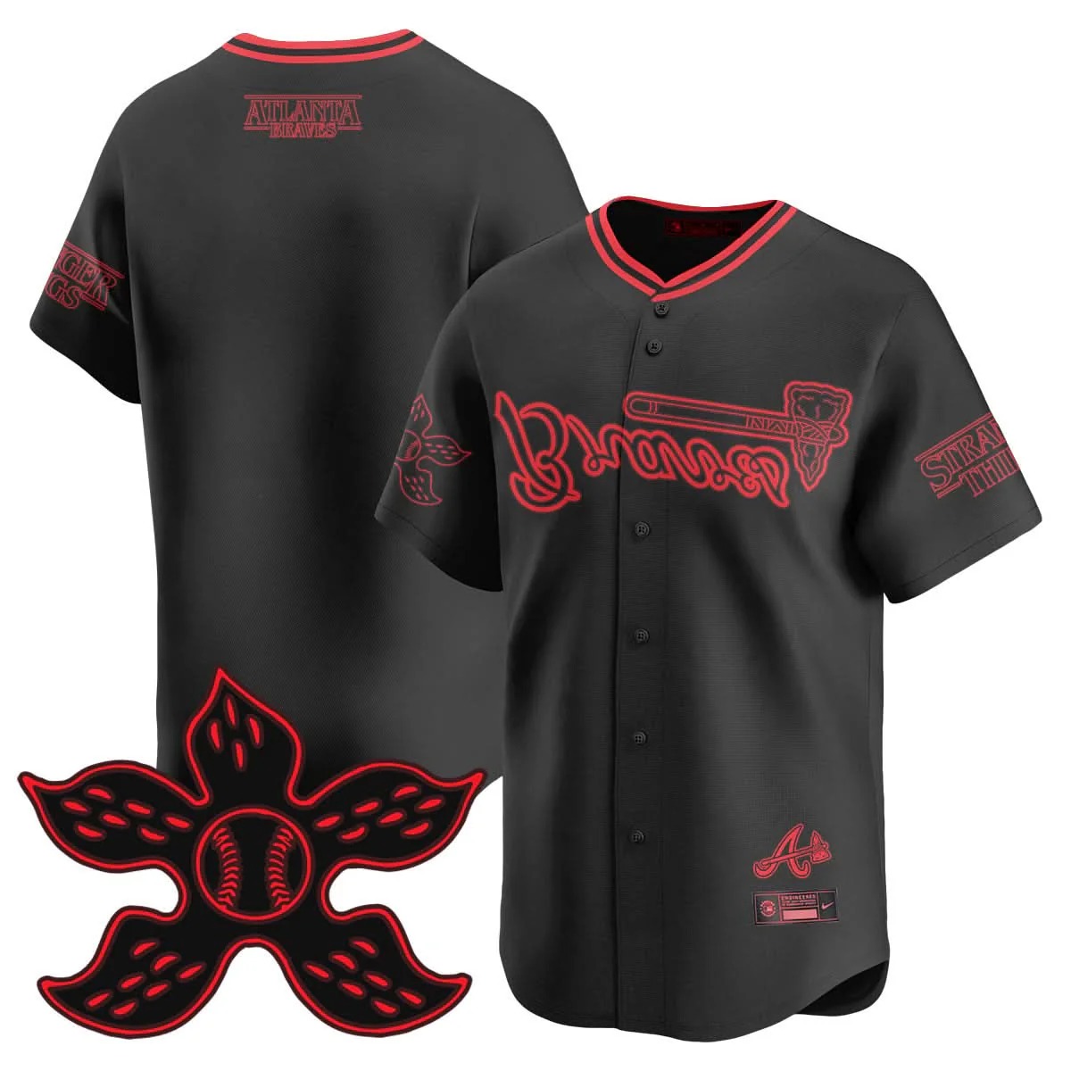 Atlanta Braves Stranger Things 2025 Limited Jersey - All Stitched - Limited Jersey | MLB Jersey Atlanta Braves Stranger Things 2025 Limited Jersey - All Stitched - Limited Jersey | MLB Jersey
