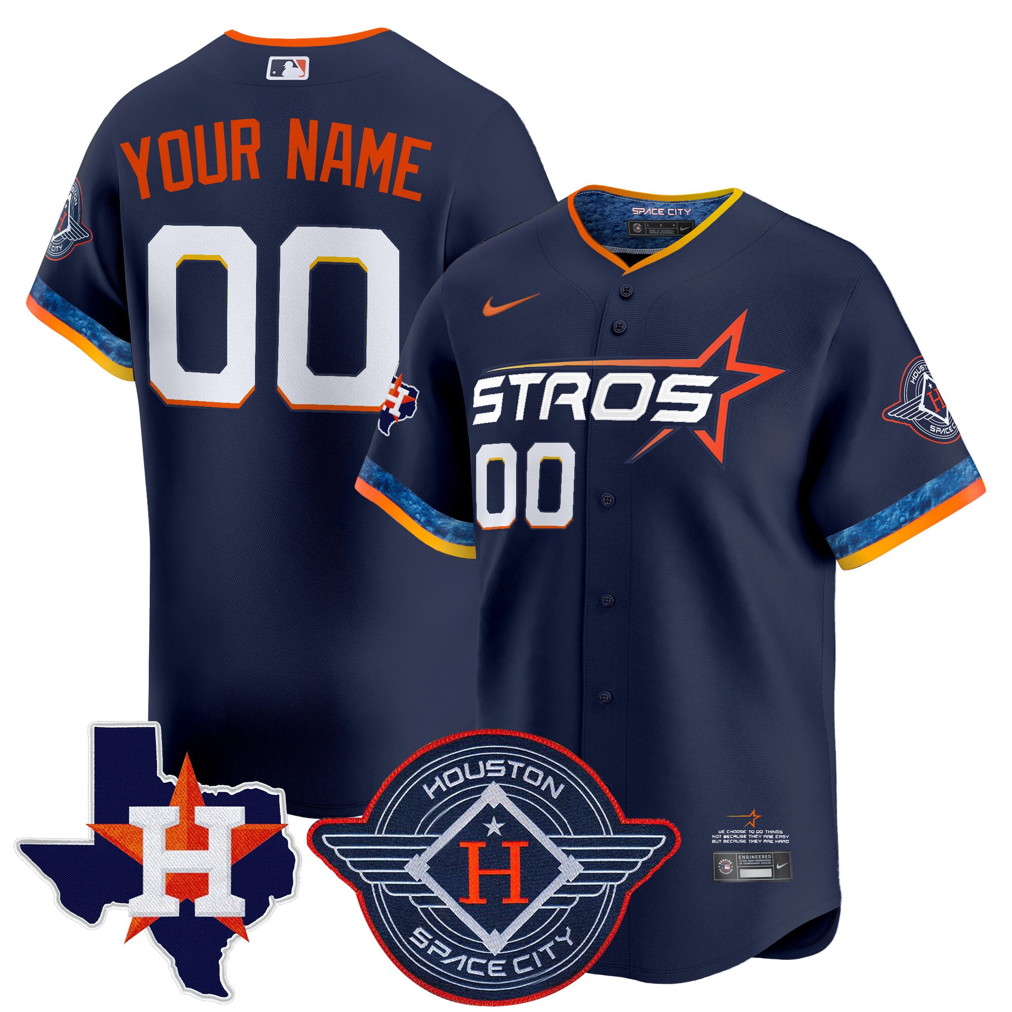 Houston Astros 2025 City Connect Texas Patch Vapor Premier Limited Custom Jersey - All Stitched - Limited Jersey | MLB Jersey Houston Astros 2025 City Connect Texas Patch Vapor Premier Limited Custom Jersey - All Stitched - Limited Jersey | MLB Jersey