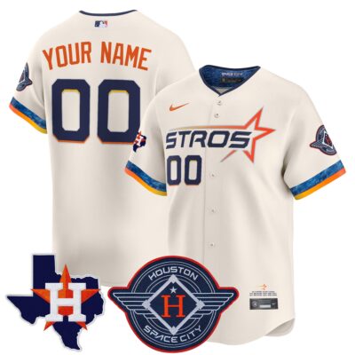 Houston Astros 2025 City Connect Texas Patch Vapor Premier Limited Custom Jersey - All Stitched - Limited Jersey | MLB Jersey