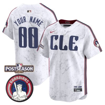 Cleveland Guardians 2024 Postseason Patch City Connect Vapor Premier Limited Custom Jersey - All Stitched - Limited Jersey | MLB Jersey