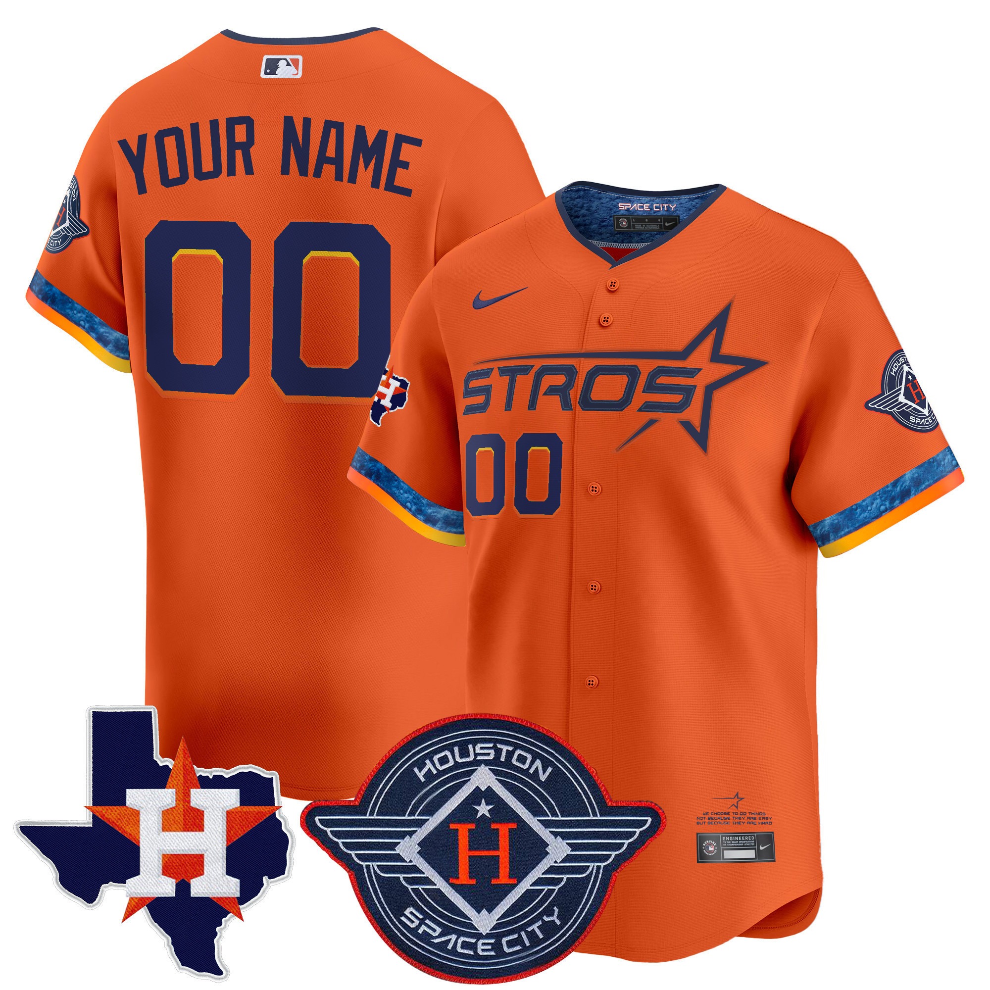 Houston Astros 2025 City Connect Texas Patch Vapor Premier Limited Custom Jersey - All Stitched - Limited Jersey | MLB Jersey Houston Astros 2025 City Connect Texas Patch Vapor Premier Limited Custom Jersey - All Stitched - Limited Jersey | MLB Jersey