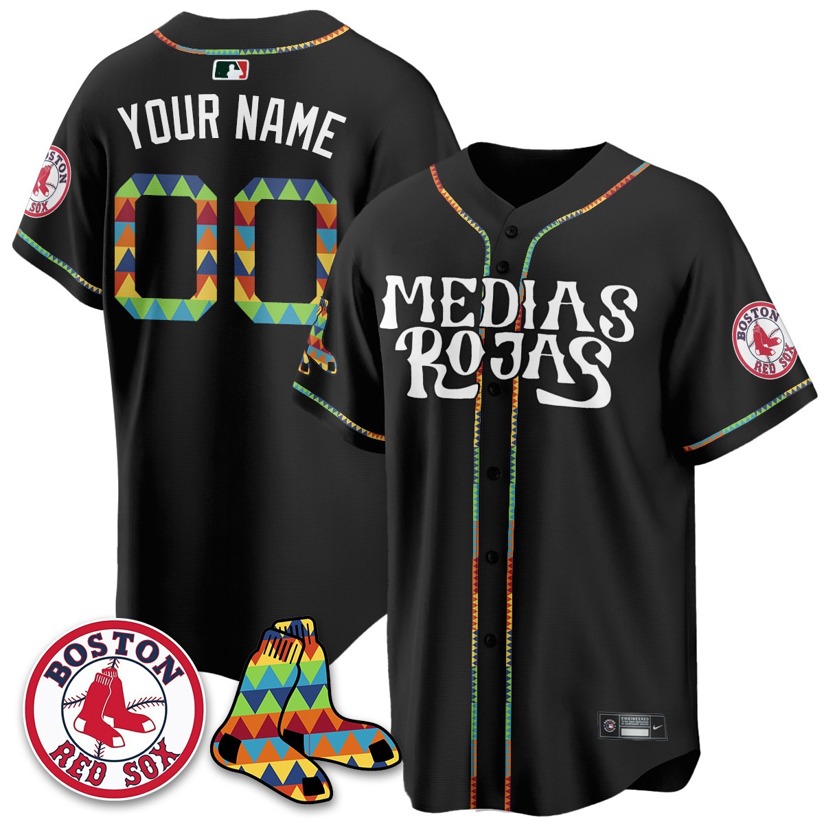 Custom Boston Red Sox _Medias Rojas_ Limited Jersey - All Stitched - Limited Jersey | MLB Jersey Custom Boston Red Sox _Medias Rojas_ Limited Jersey - All Stitched - Limited Jersey | MLB Jersey