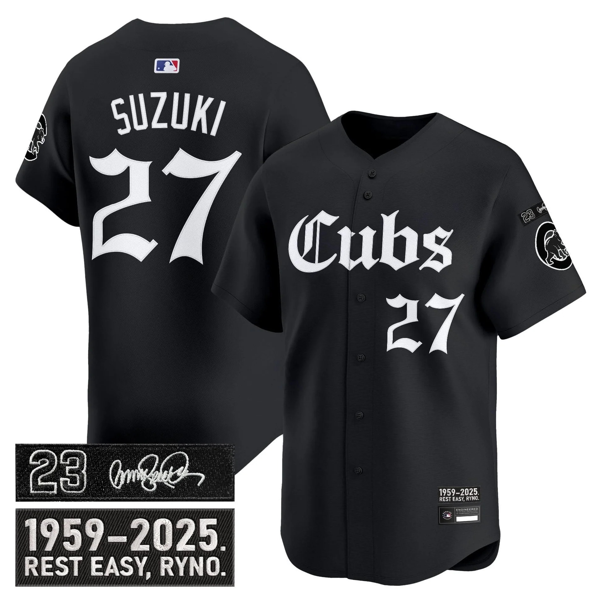 Chicago Cubs 'Ryne Sandberg Tribute' Vapor Premier Limited Jersey - Gothic Edition - All Stitched - Limited Jersey | MLB Jersey Chicago Cubs 'Ryne Sandberg Tribute' Vapor Premier Limited Jersey - Gothic Edition - All Stitched - Limited Jersey | MLB Jersey