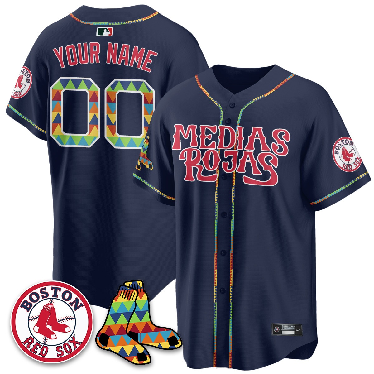 Custom Boston Red Sox _Medias Rojas_ Limited Jersey - All Stitched - Limited Jersey | MLB Jersey Custom Boston Red Sox _Medias Rojas_ Limited Jersey - All Stitched - Limited Jersey | MLB Jersey