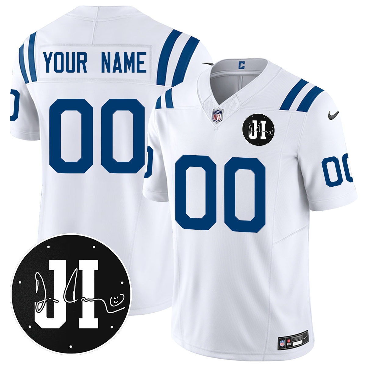 Custom Indianapolis Colts Limited 2025 Jersey - Memorial Patch for Jim Irsay - All Stitched - Limited Jersey | NFL Jersey Custom Indianapolis Colts Limited 2025 Jersey - Memorial Patch for Jim Irsay - All Stitched - Limited Jersey | NFL Jersey