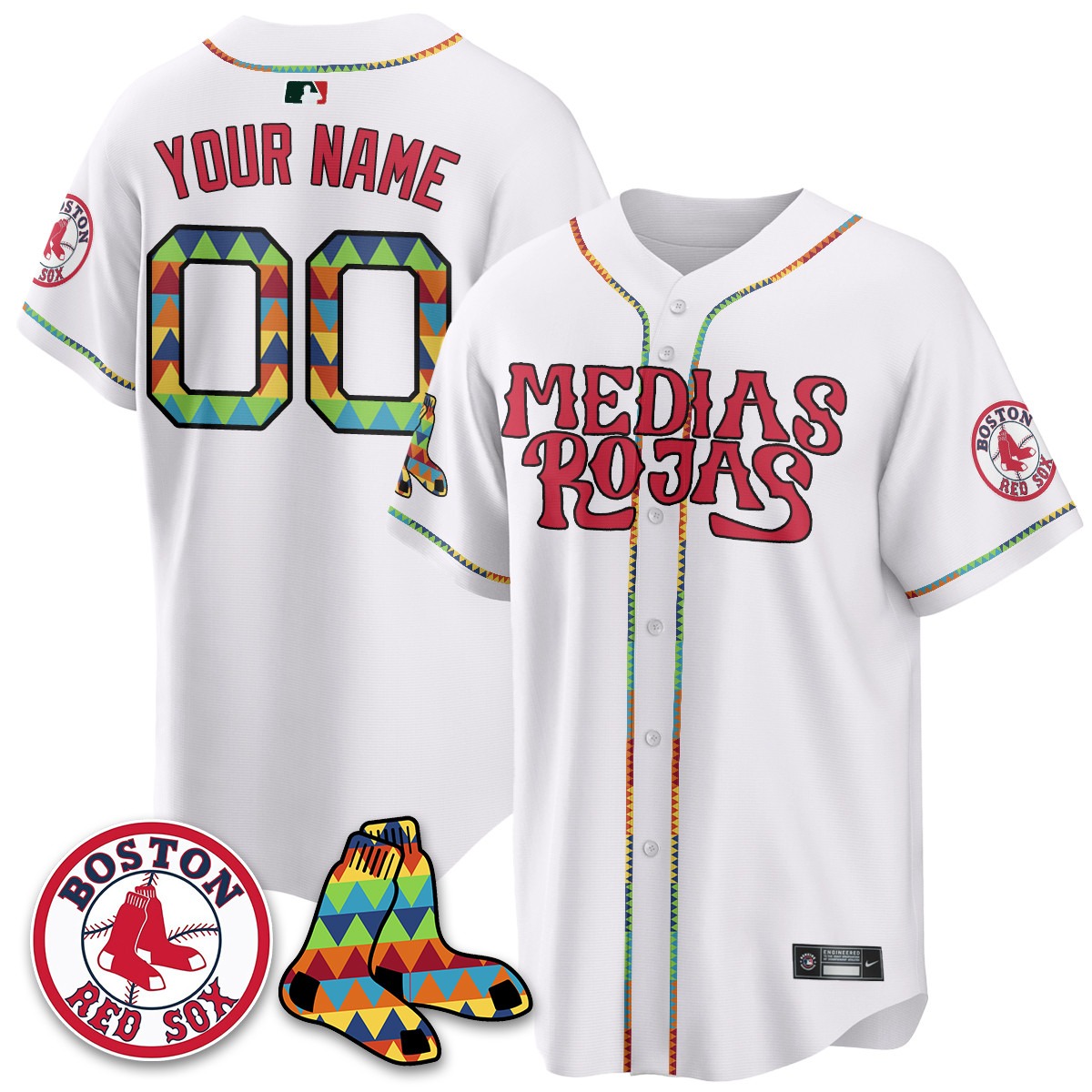 Custom Boston Red Sox _Medias Rojas_ Limited Jersey - All Stitched - Limited Jersey | MLB Jersey Custom Boston Red Sox _Medias Rojas_ Limited Jersey - All Stitched - Limited Jersey | MLB Jersey