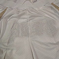 NBA Los Angeles Lakers Sunday Whites 2002-03 Chick Hearn le Basketball Shorts - Limited Shorts | NBA Shorts
